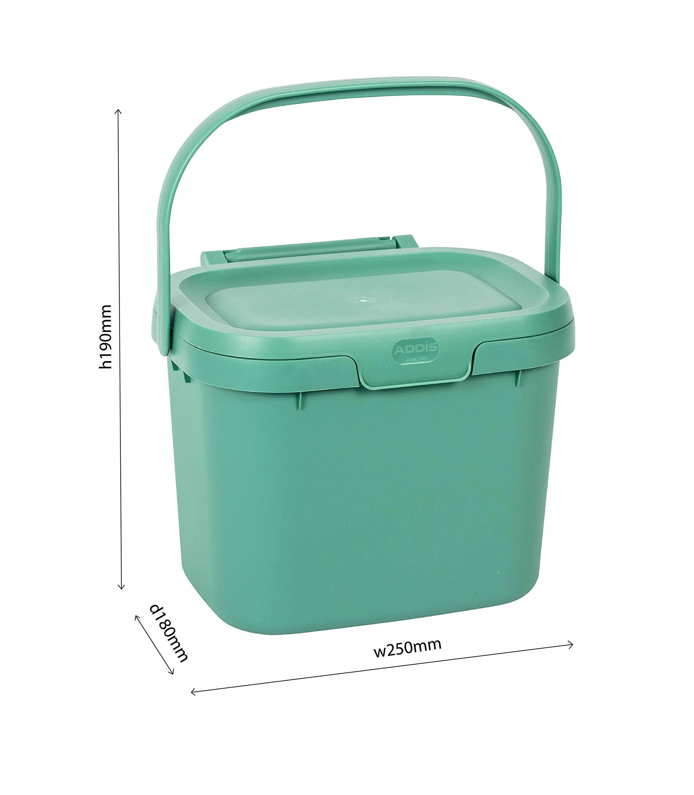 Addis Everyday Kitchen Food Waste Compost Caddy Bin - 4.5 Litre Capacity | Blue Haze Plastic 7