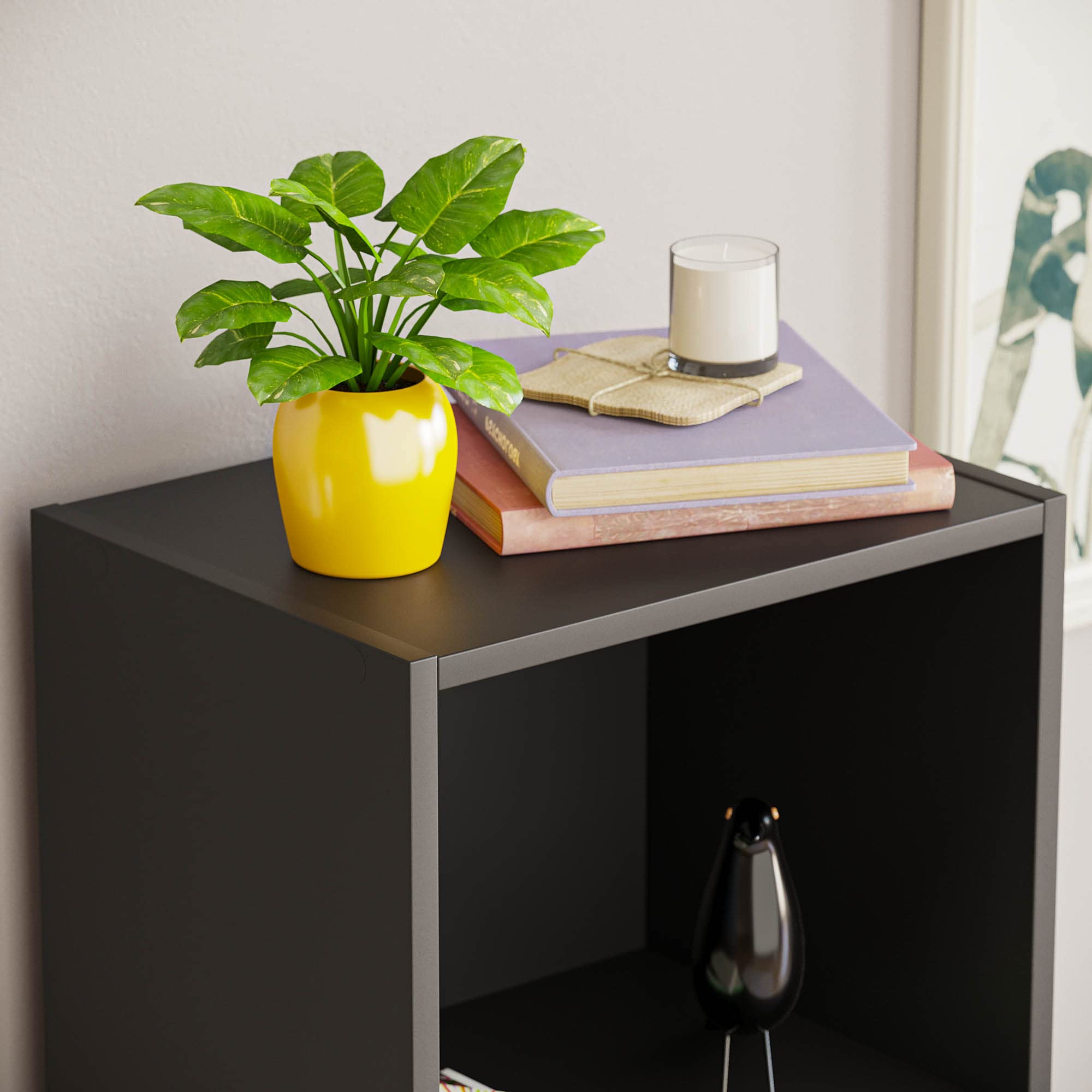 Vida Designs Oxford 5 Tier Cube Bookcase - Black Wooden Shelving | H 132 x W 32 x D 24 cm 4