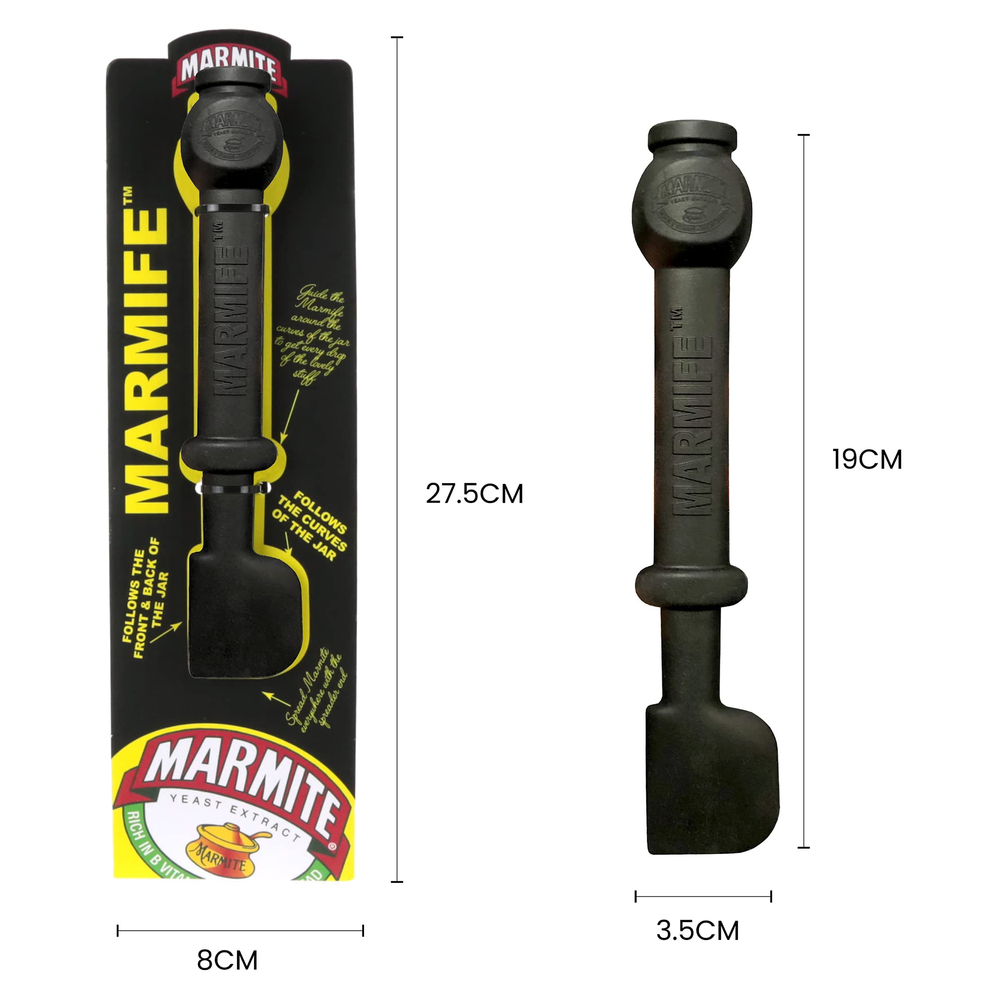 Kimm & Miller Marmite 'Marmife' Knife Spreader & Jar Scraper | Silicone | Black 7
