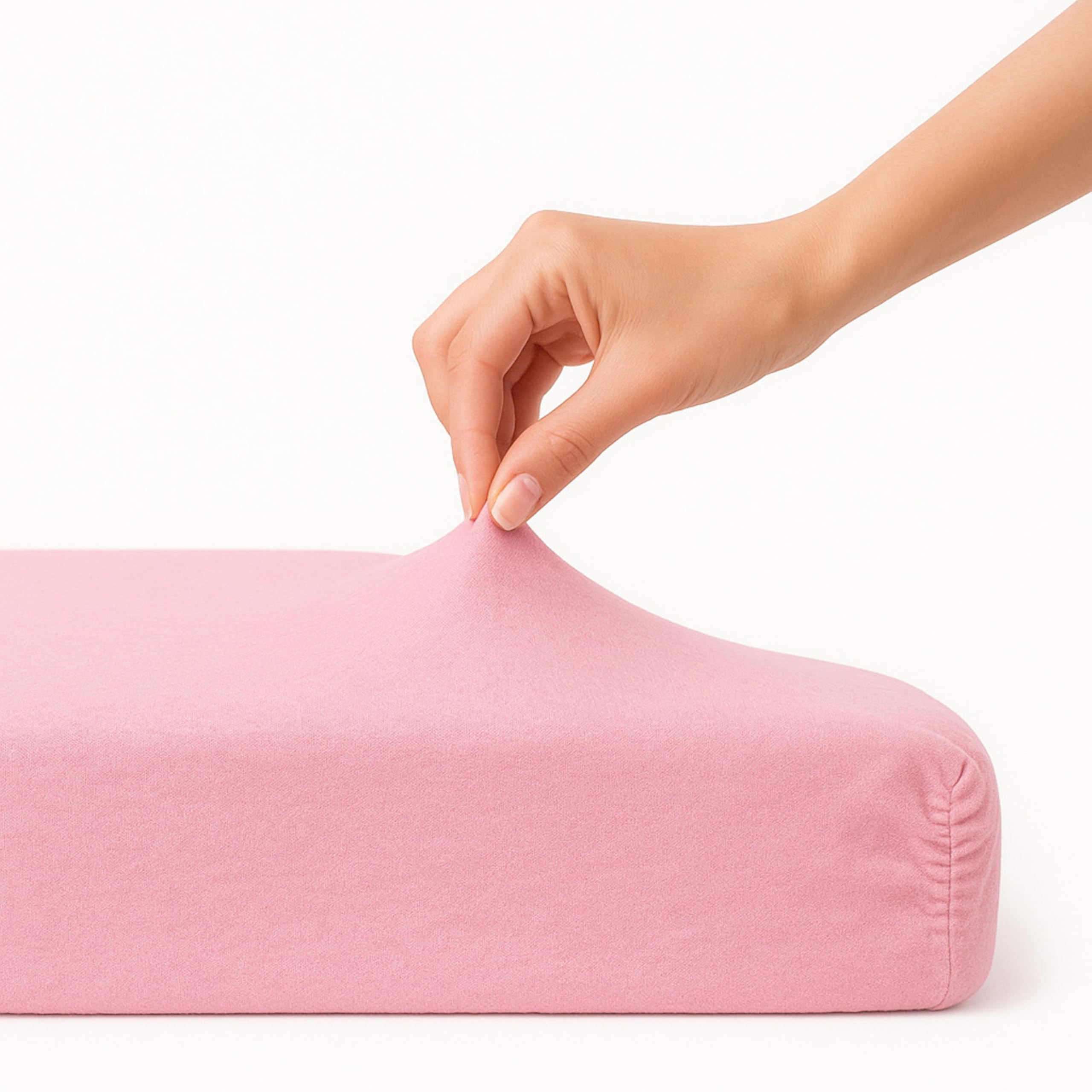 Family Bedding Premium Jersey Cotton Fitted Sheet - Single, Pink, Deep Pocket 30cm 1