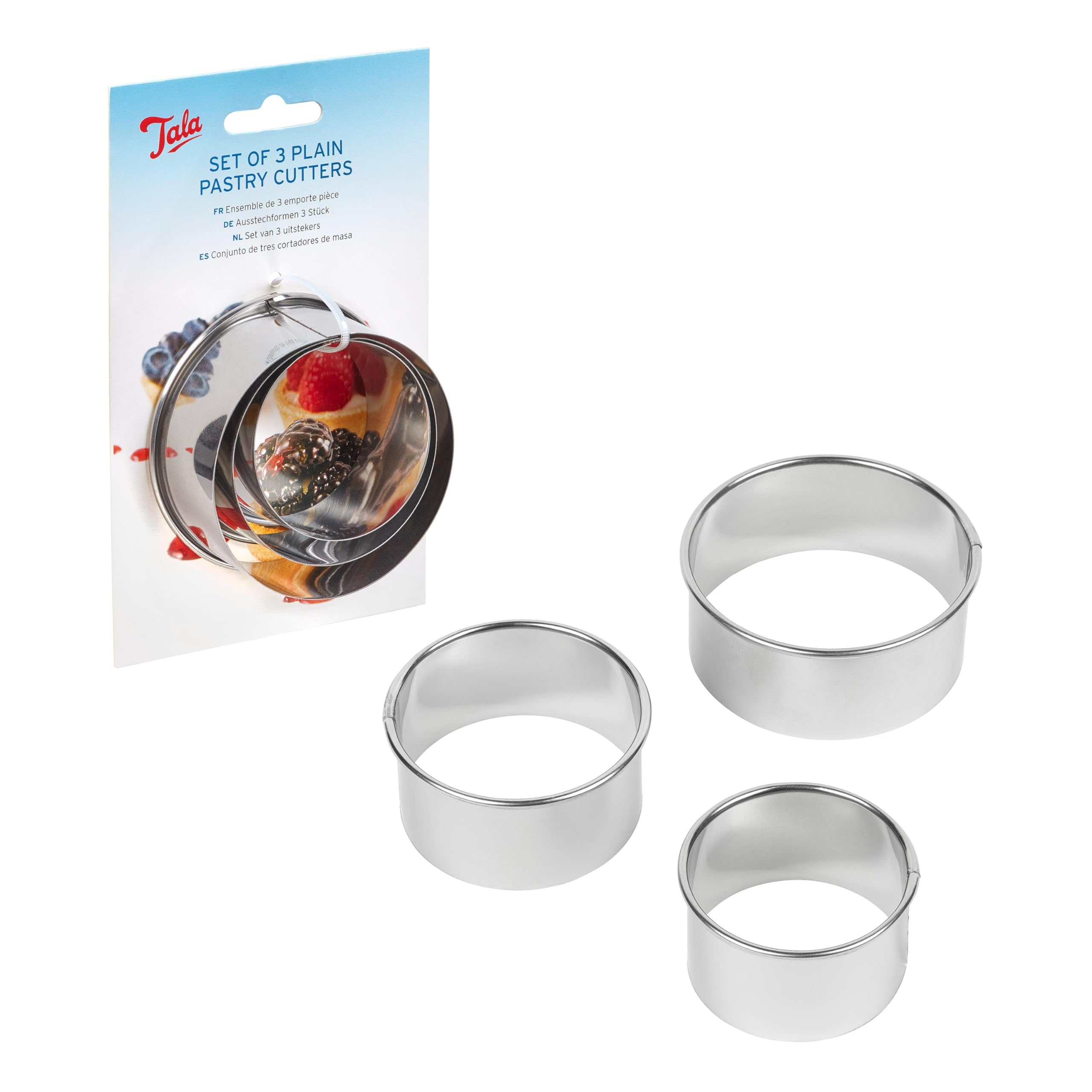 Tala Stainless Steel Pastry Cutters - Set of 3 Round Cutters for Cookies & Biscuits 1