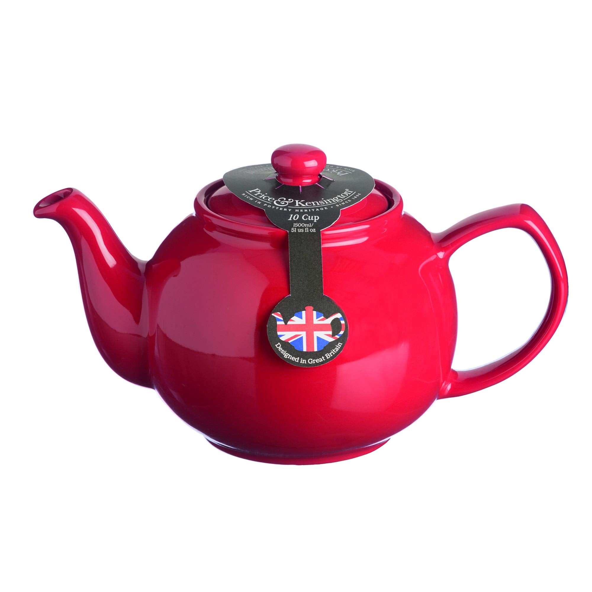 Price & Kensington Stoneware Teapot - 10 Cup Capacity | Red | Dishwasher Safe 2