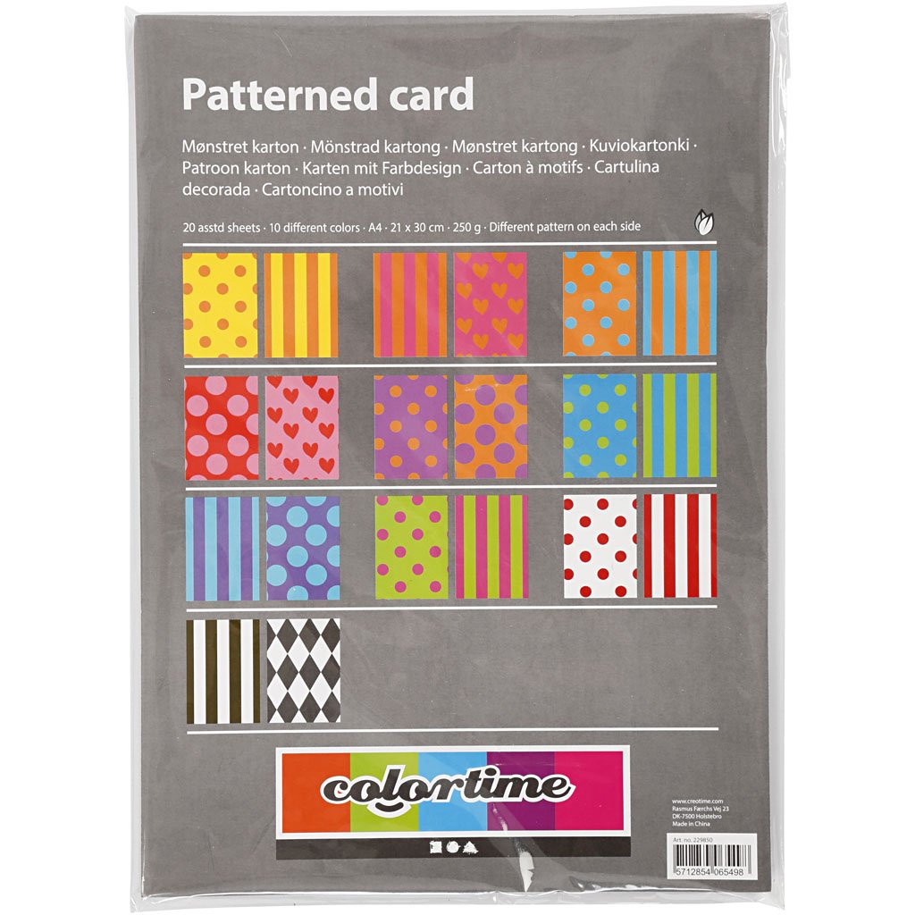 Creativ Patterned Card Stock - A4, 250g, Assorted Colors | 20 Sheets 2