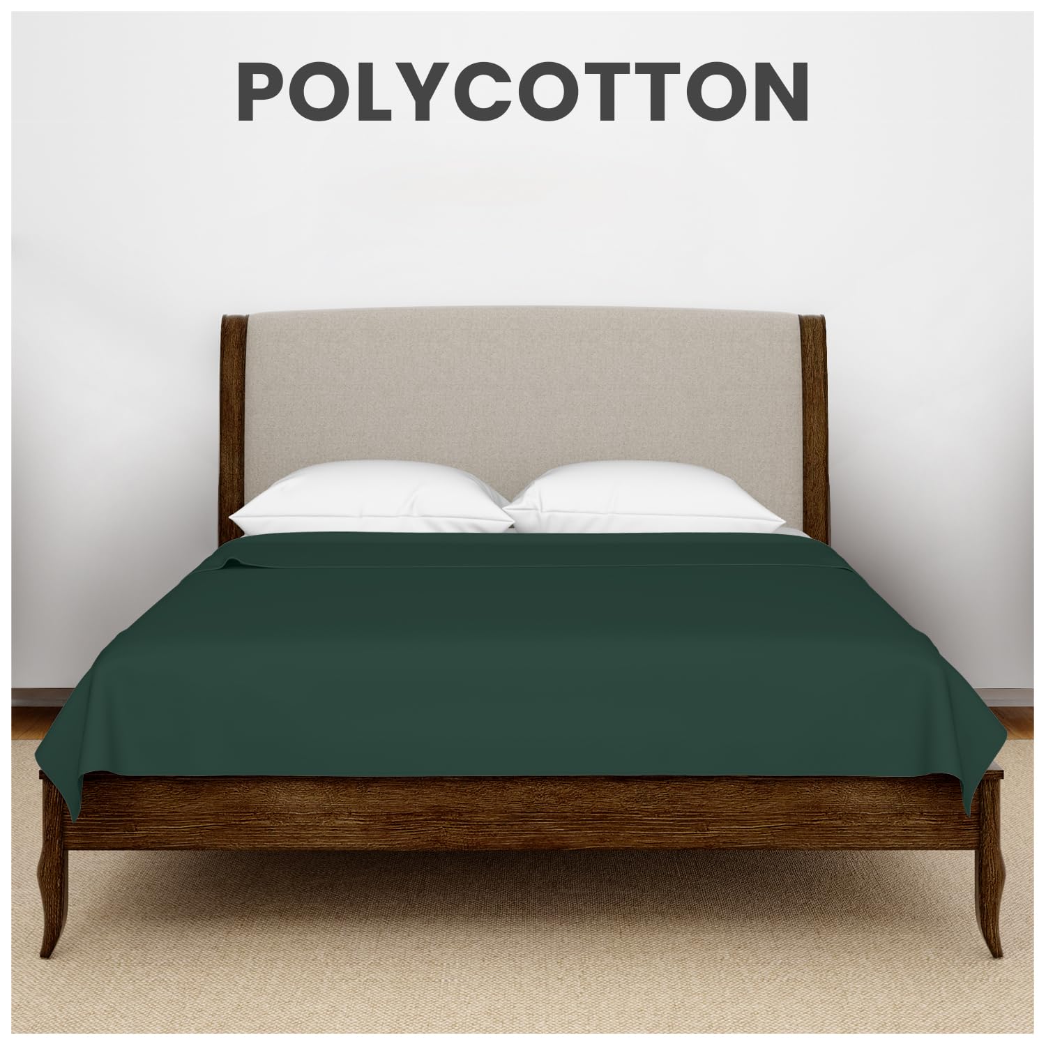 GC GAVENO CAVAILIA Easy Care Percale Flat Sheet - Double Size (228 x 259 cm) | Non-Iron | 50% Cotton/50% Poly 3