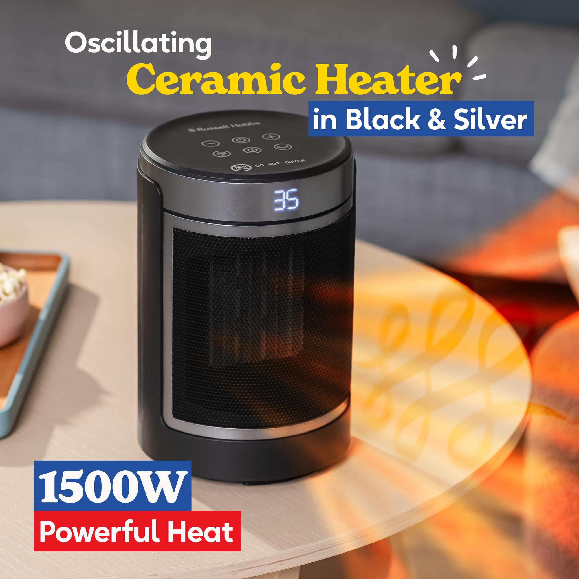 Russell Hobbs RHCH2002S Electric Space Heater - 1500W, Oscillating, Remote Control | Heats up to 15m² 2