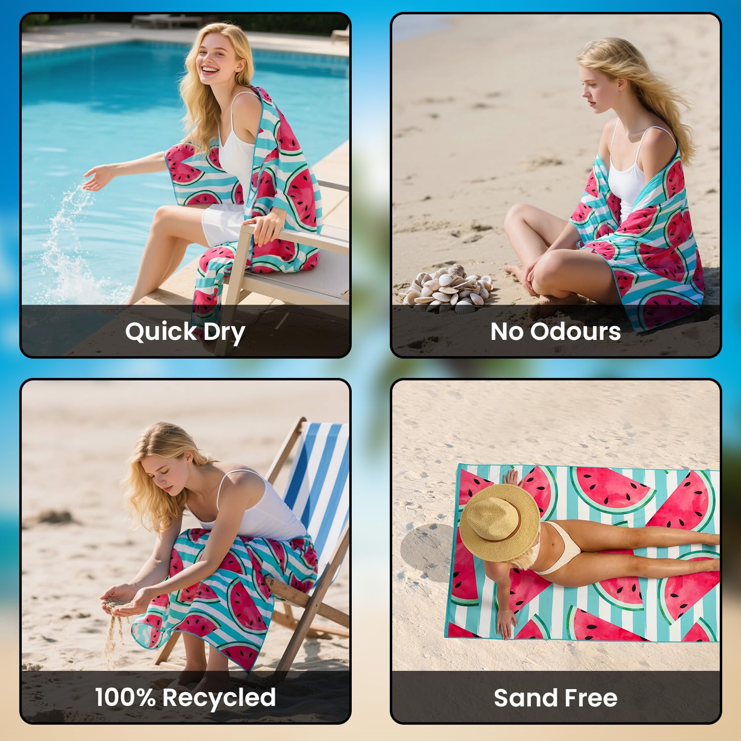 GC GAVENO CAVAILIA Extra Large Microfibre Beach Towel - Quick Dry, Sand Free, Non-Slip | 180 x 100 cm (1 Piece) 4