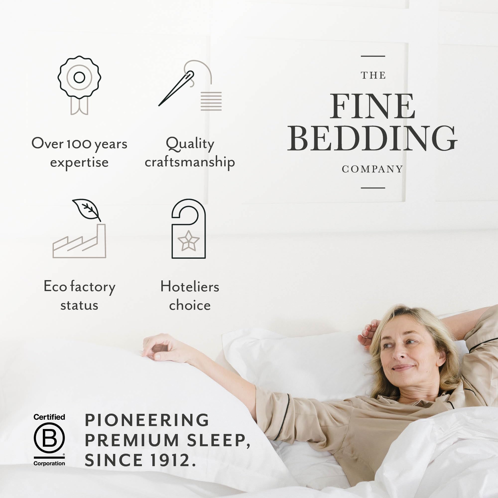 The Fine Bedding Company Spundown Pillow - Medium Support | Hypoallergenic | Washable at 60°C 8