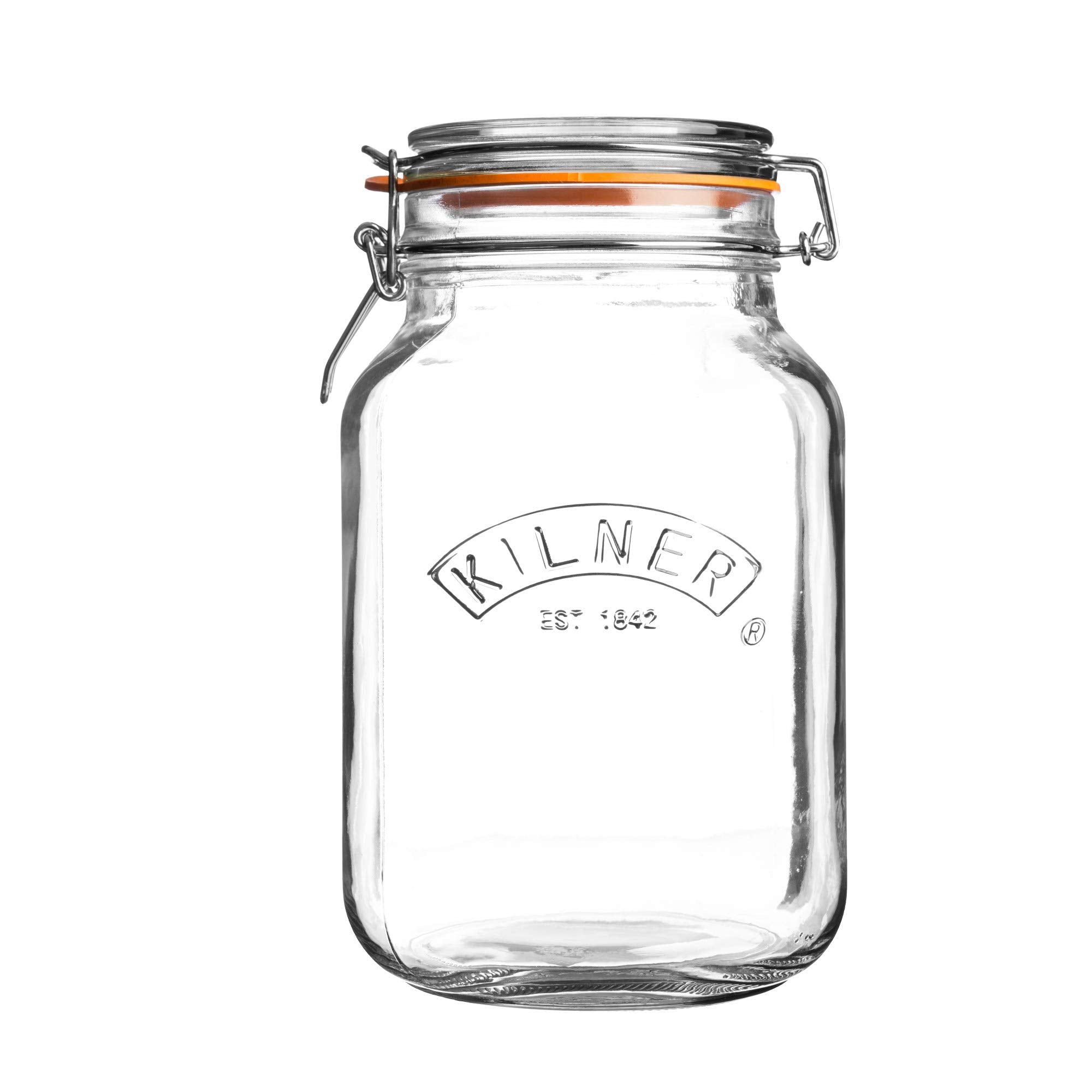 Kilner 2 Litre Square Clip Top Jar - Space Saving Pantry Storage | Airtight Seal 1