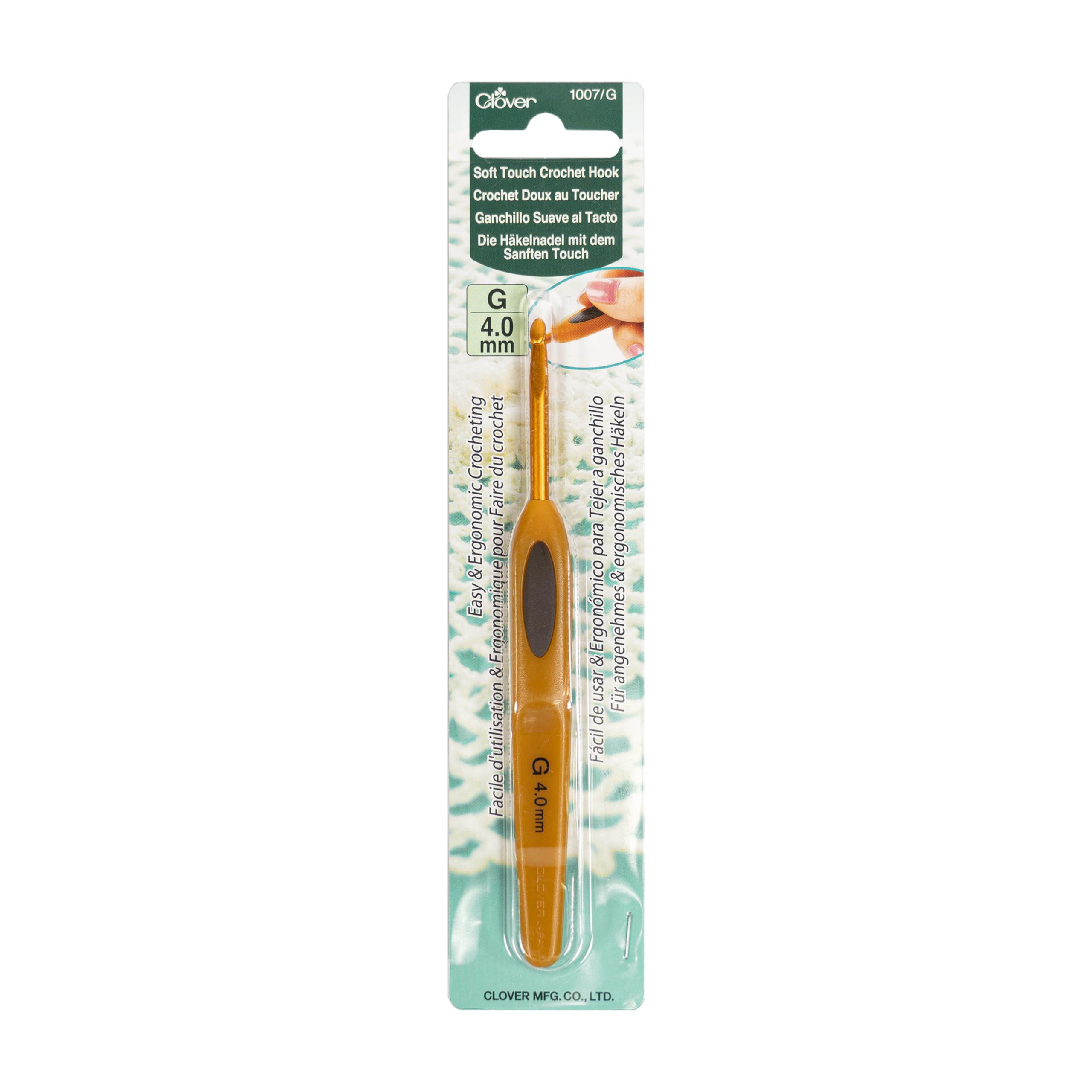 Clover Soft Touch Crochet Hook - 4.00mm Size | Plastic Material | Multicolor 1