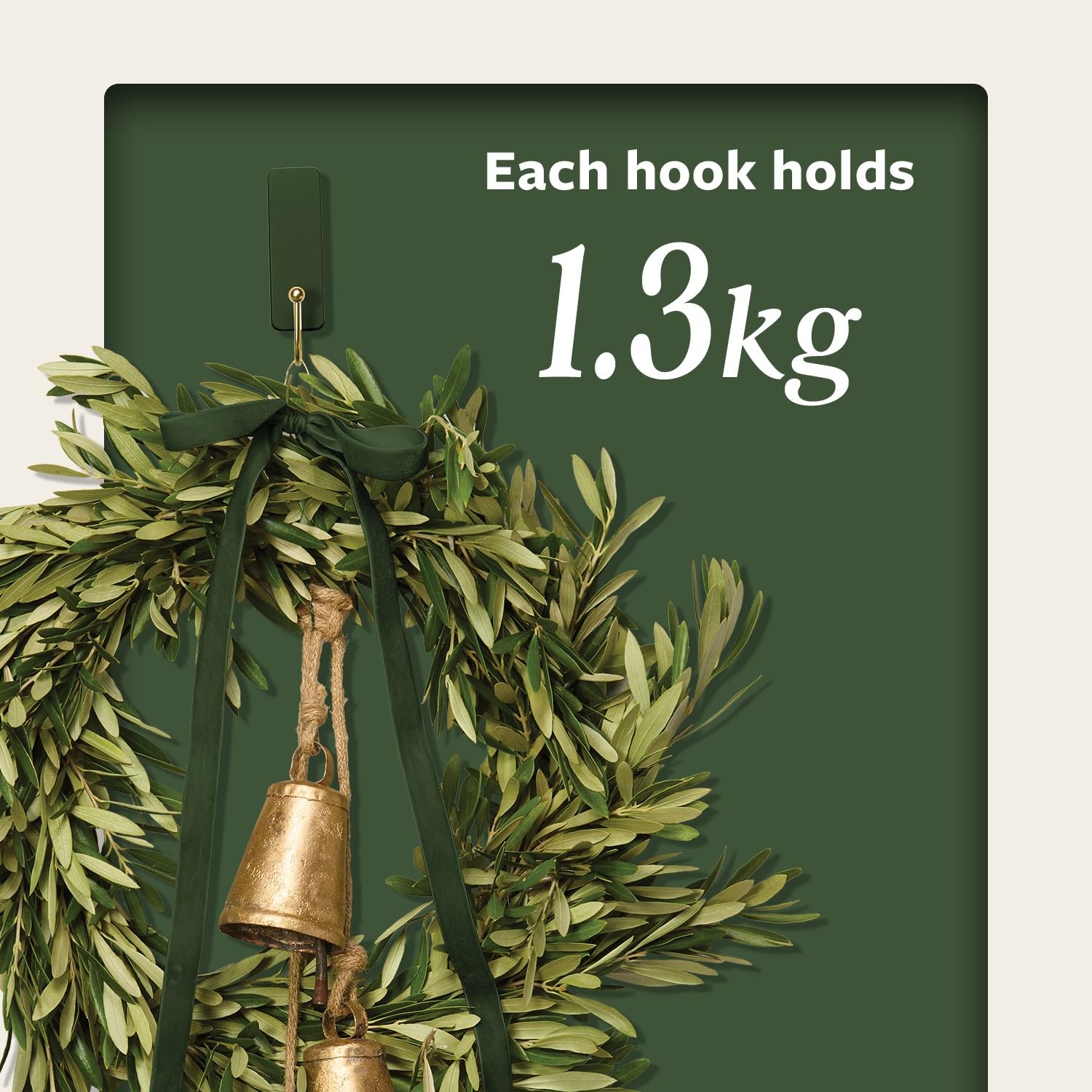 Command Medium Wall Hooks - Rosemary Green Limited Edition | Holds 1.3kg | Damage-Free Hanging 4