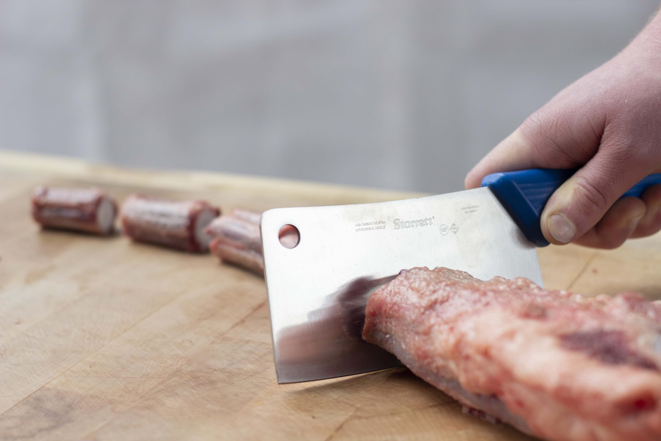 Starrett Chef's Butcher's Cleaver Knife - Wide Rectangular 6 Inch Blade | Stainless Steel 5