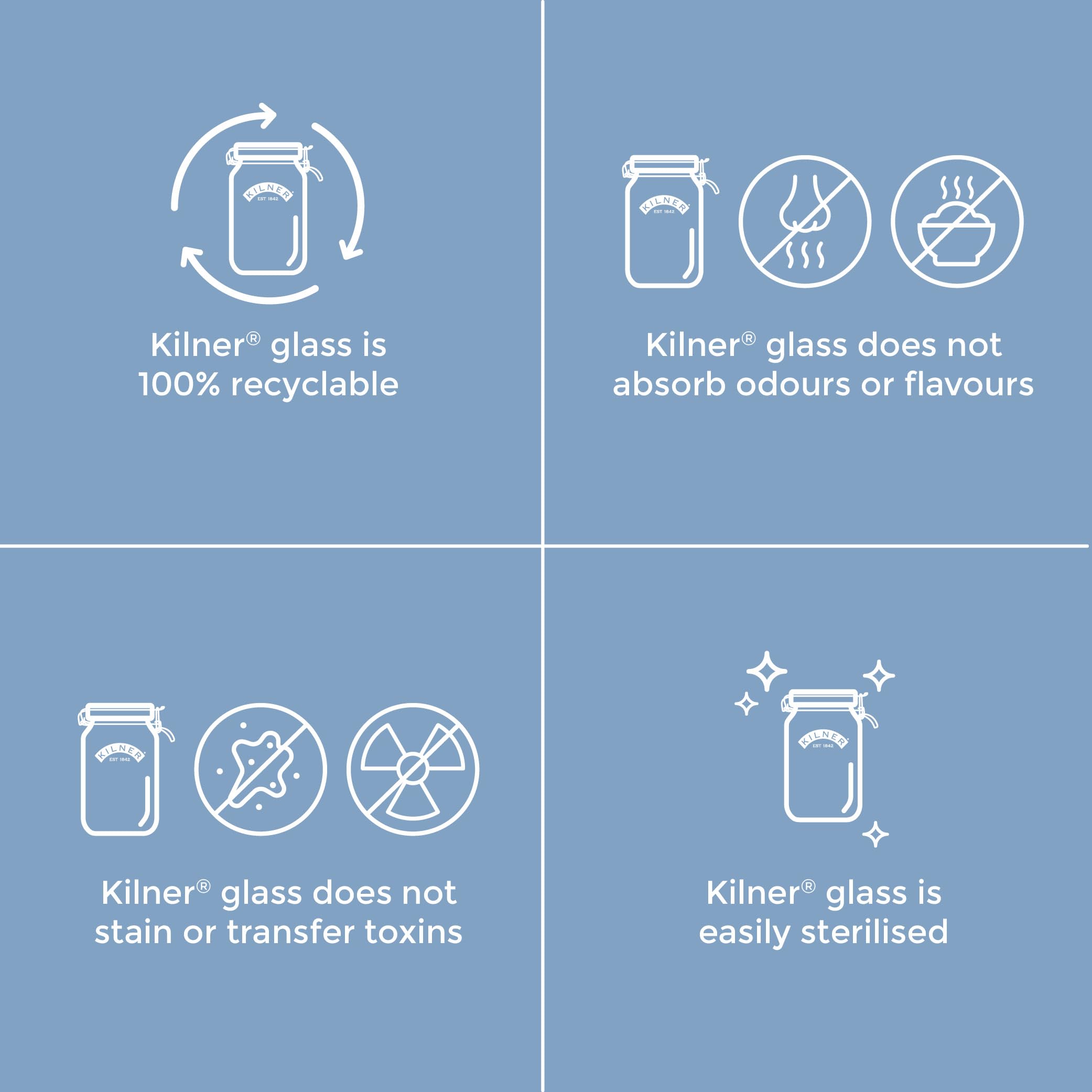 Kilner Clip Top Jar - 2 Litre Airtight Glass Storage for Preserving & Pantry | Dishwasher Safe 7