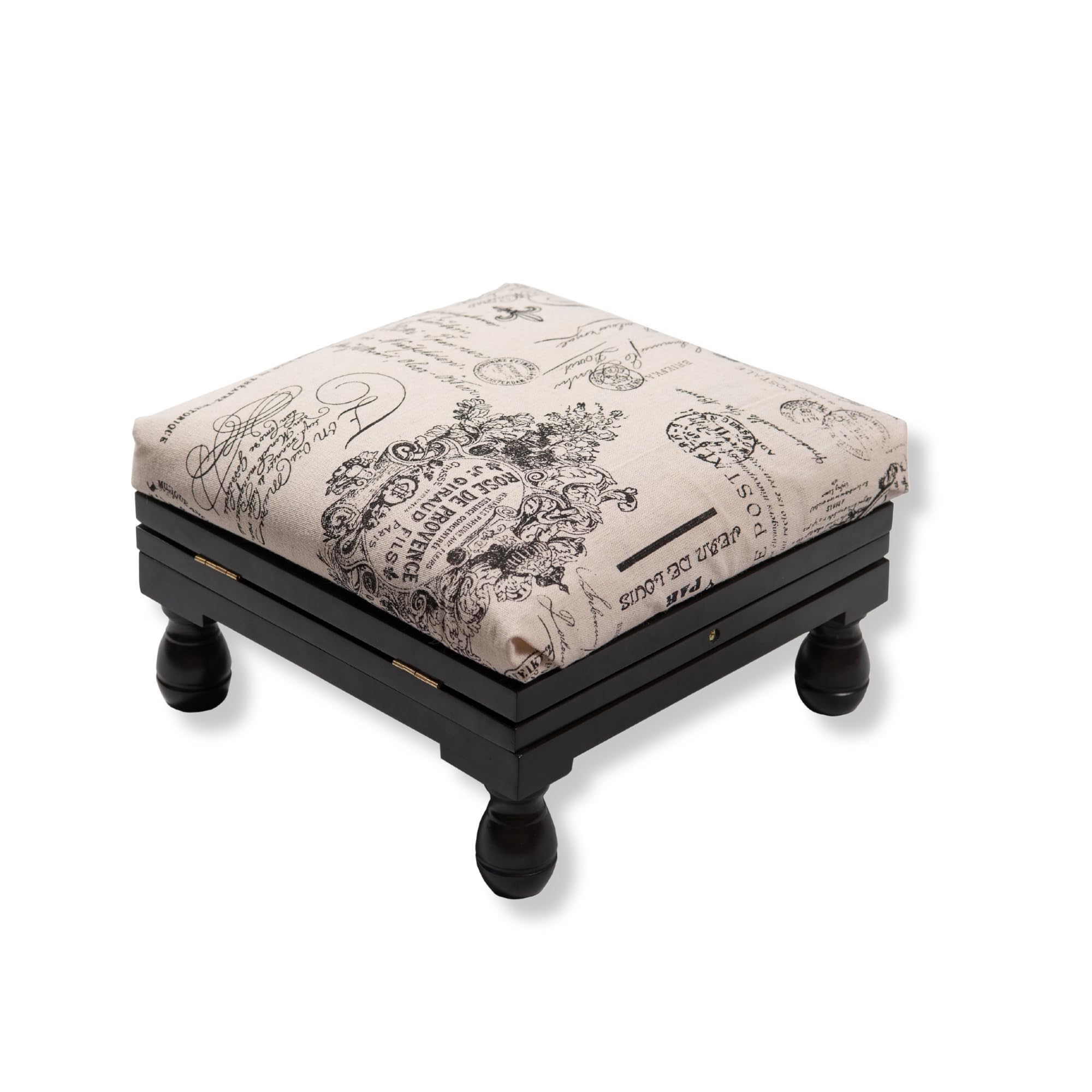 Greenhurst Adjustable 3-Position Footstool with Solid Wood Frame | Mahogany Finish | 38cm Max Height 6
