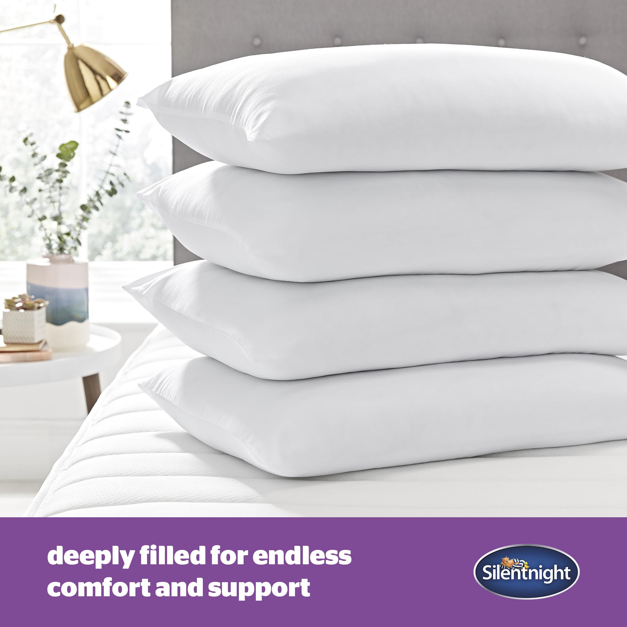 Silentnight Soft Deep Sleep Pillows - Soft Support, Hypoallergenic | Pack of 4 2