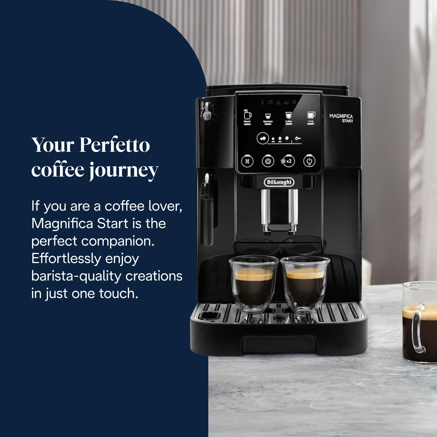 De'Longhi Magnifica ECAM222.20.B Bean to Cup Coffee Machine | 4 One-Touch Recipes | 1450W | Black