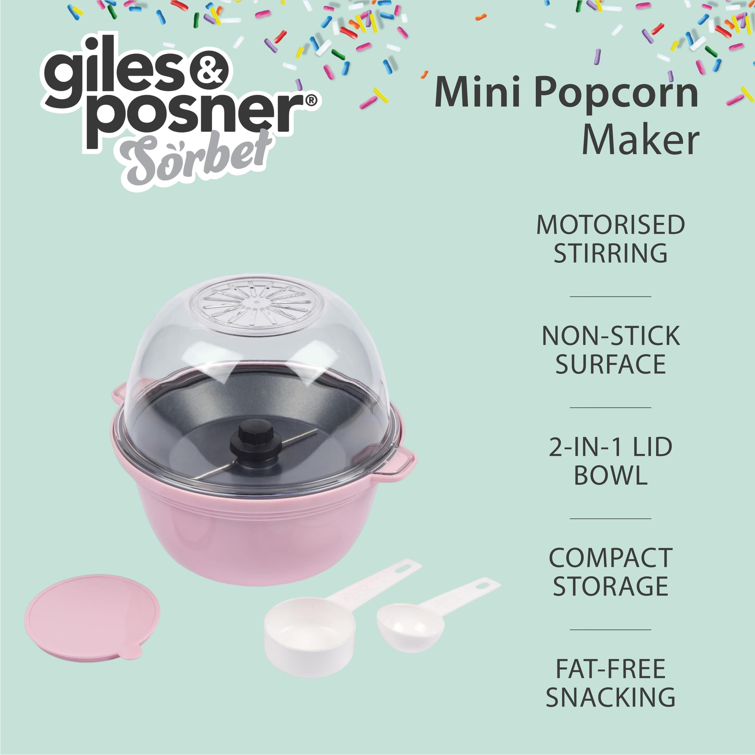 Giles & Posner Mini Popcorn Maker Machine – Non-stick Corn Plate, Hot Air P 2