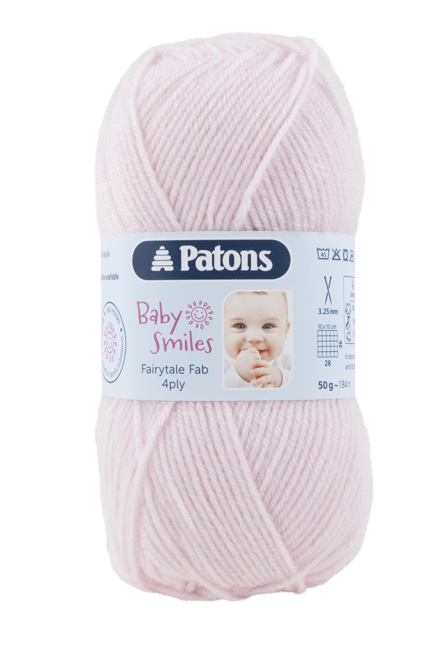 Patons Fairytale Fab 4 ply Yarn - Soft & Gentle Baby Yarn | 50g | Pale Pink 1