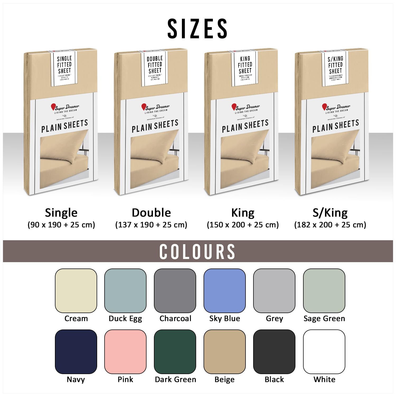 Super Dreamer Microfiber Fitted Sheet - Double Size (137x193 cm) - Soft Polyester | Deep Pocket 6