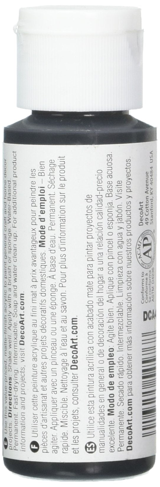 DecoArt Crafter's Acrylic Paint - Black | Fast-Drying | 59ml Liquid 2