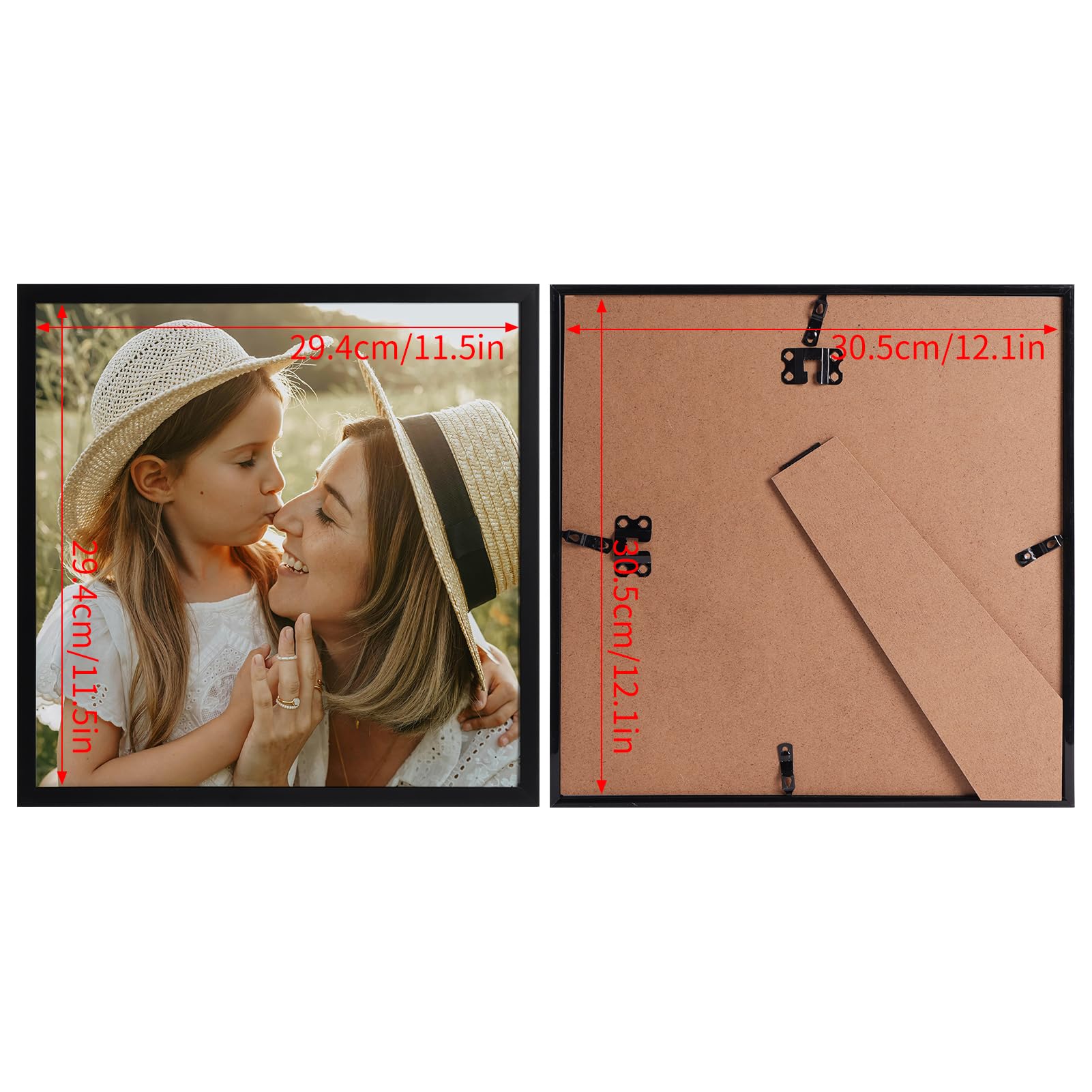 Ditwis 30x30 cm Black Square Picture Frame | Wall or Tabletop Display | PVC & PS Window 2