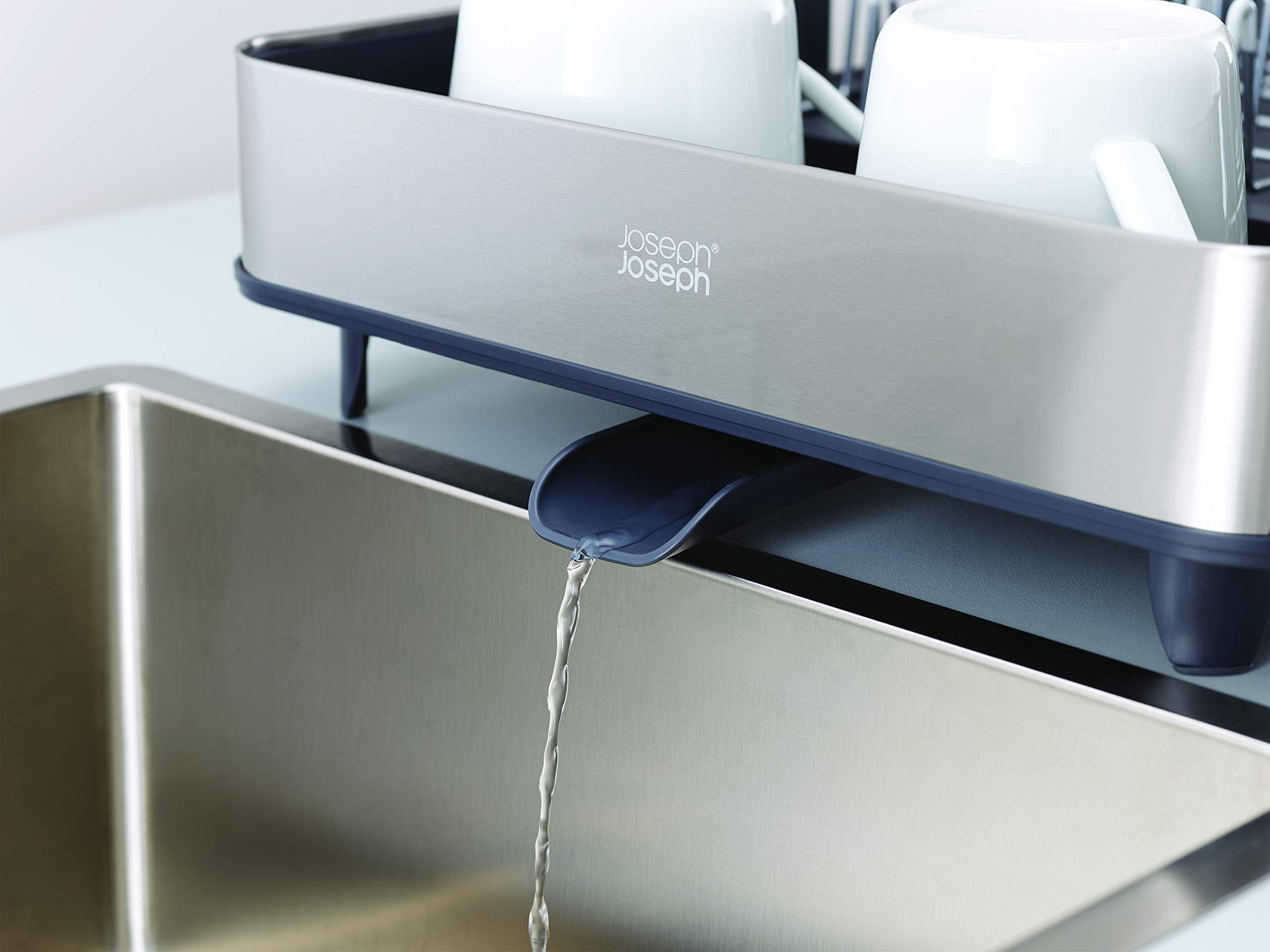 Joseph Joseph Rethink Your Sink Extendable Dish Drainer Rack with Soap Dispenser | Stainless Steel 9