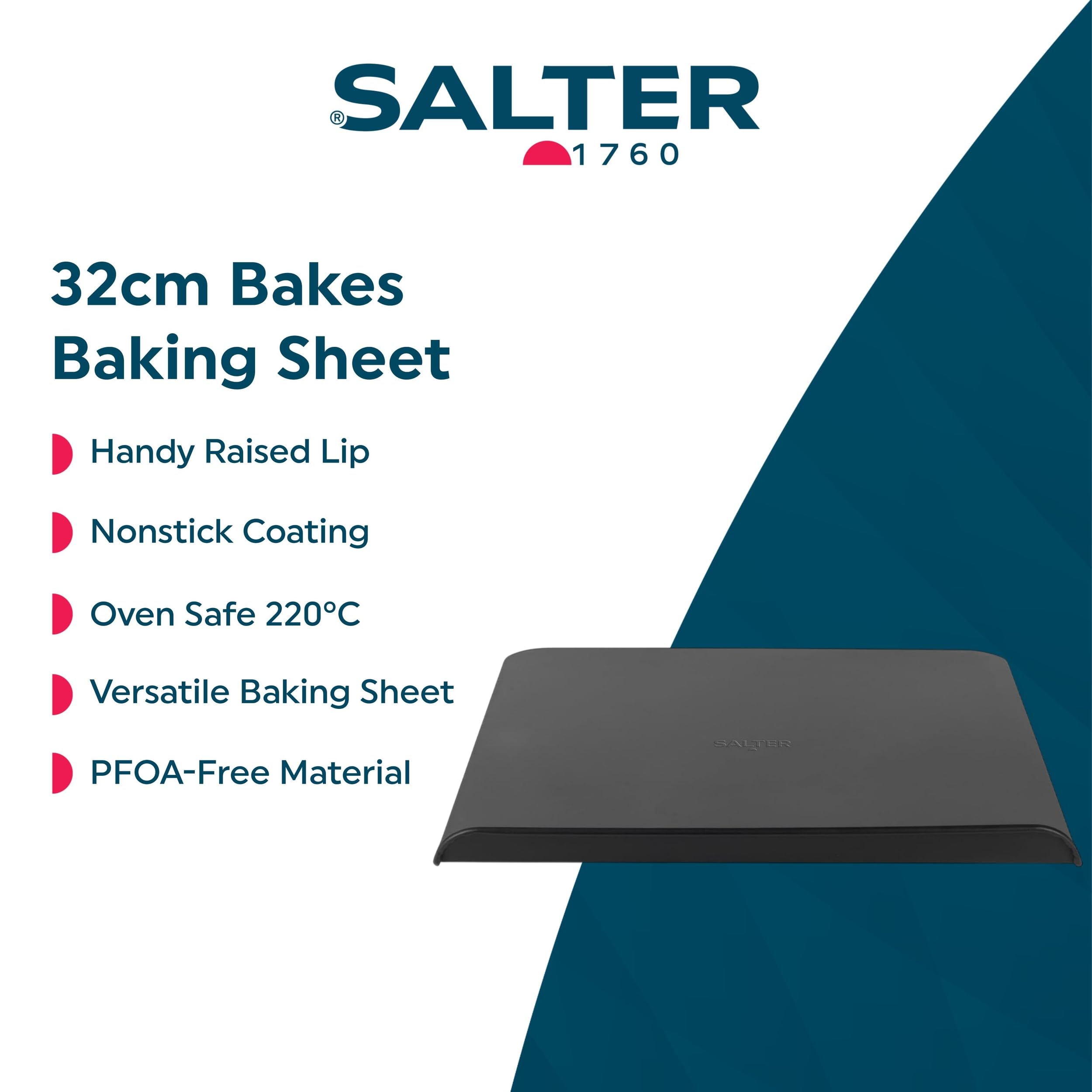 Salter BW12560EU7 Baking Sheet - 32 cm Non-Stick Tray for Cookies & Pastries | Carbon Steel 2