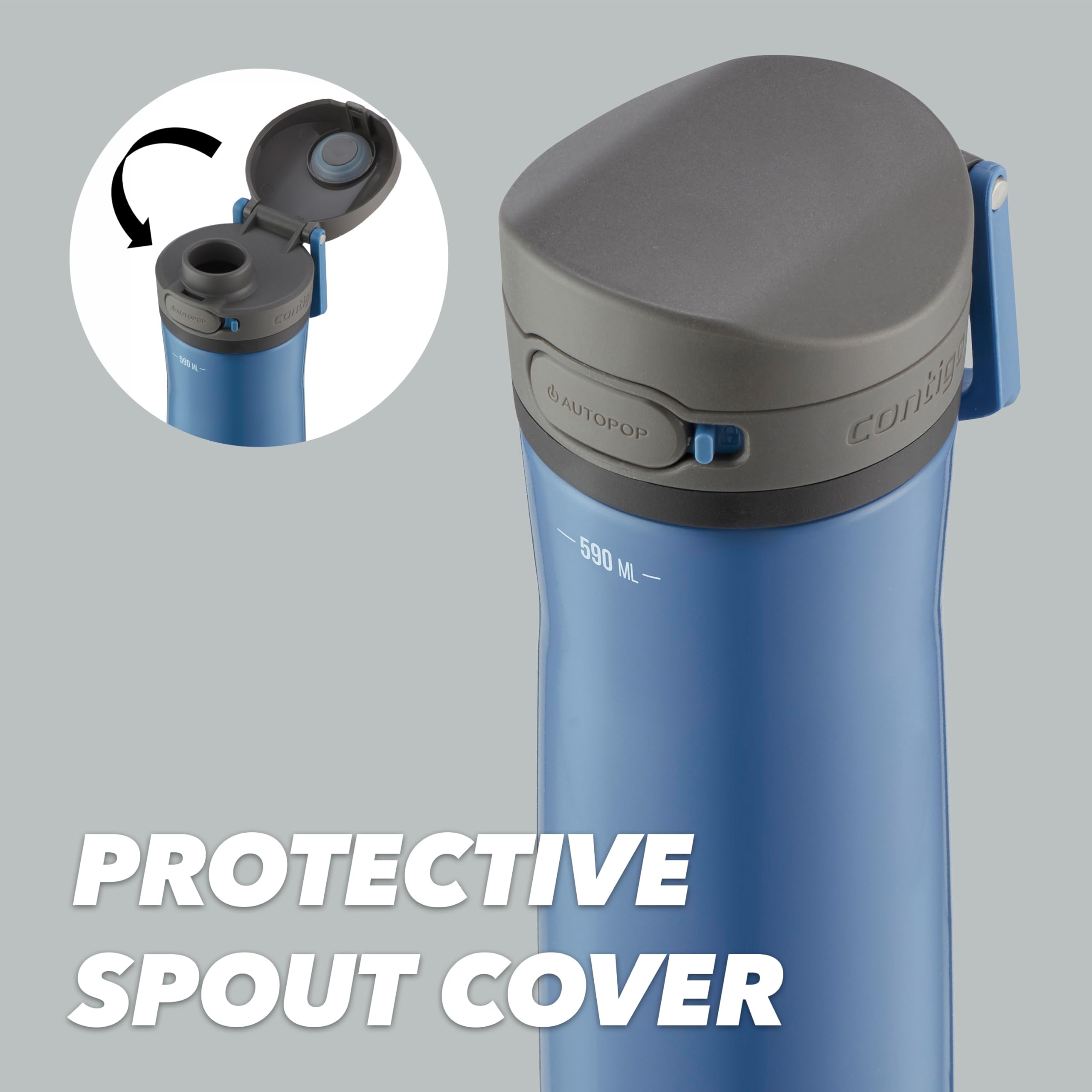 Contigo AUTOPOP Vacuum-Insulated Water Bottle - Leak-Proof | Keeps Cold 24 Hrs | 590 ml 6