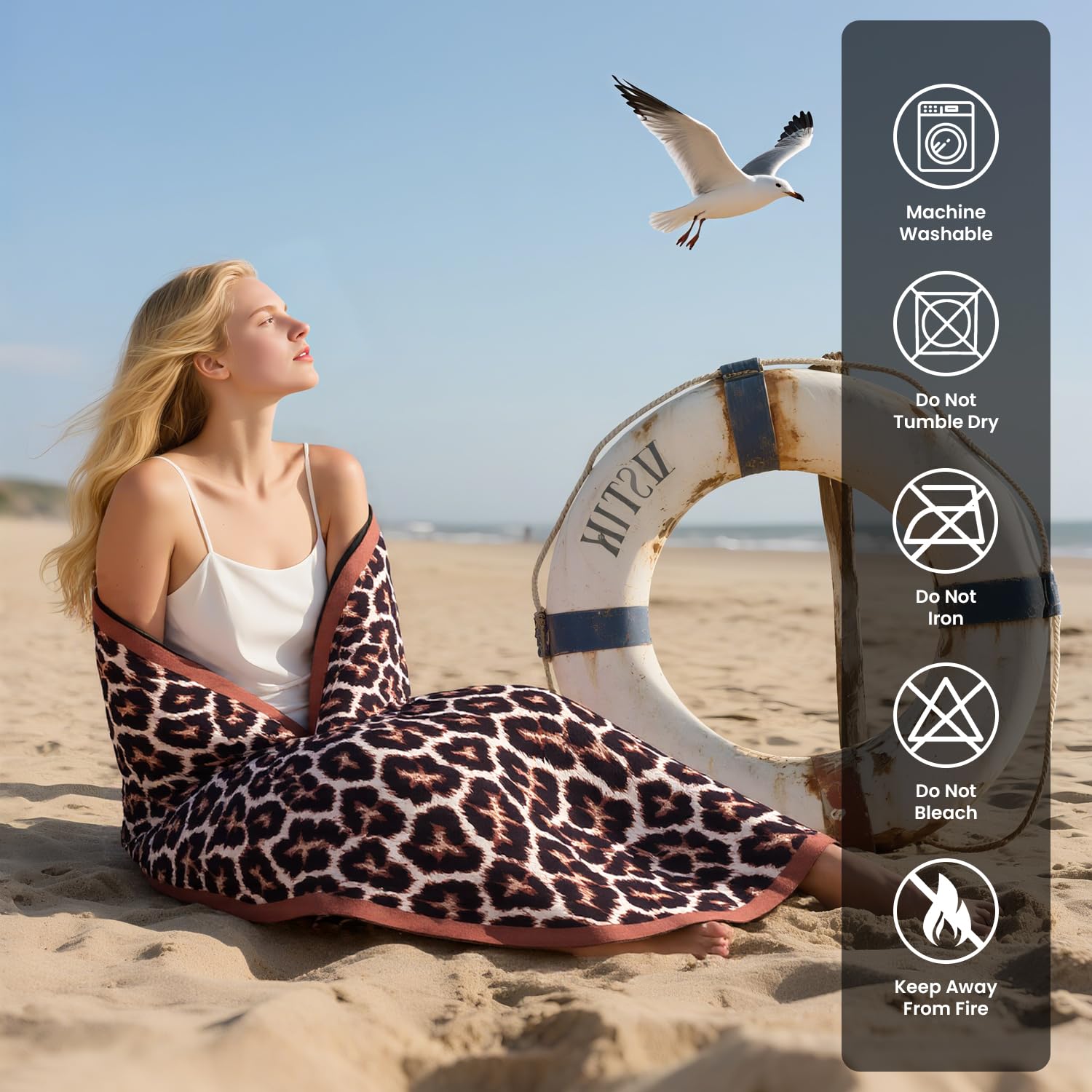 GC GAVENO CAVAILIA Extra Large Microfibre Beach Towel - Quick Dry, Sand Free, 180 x 100 cm (1 Piece) 6