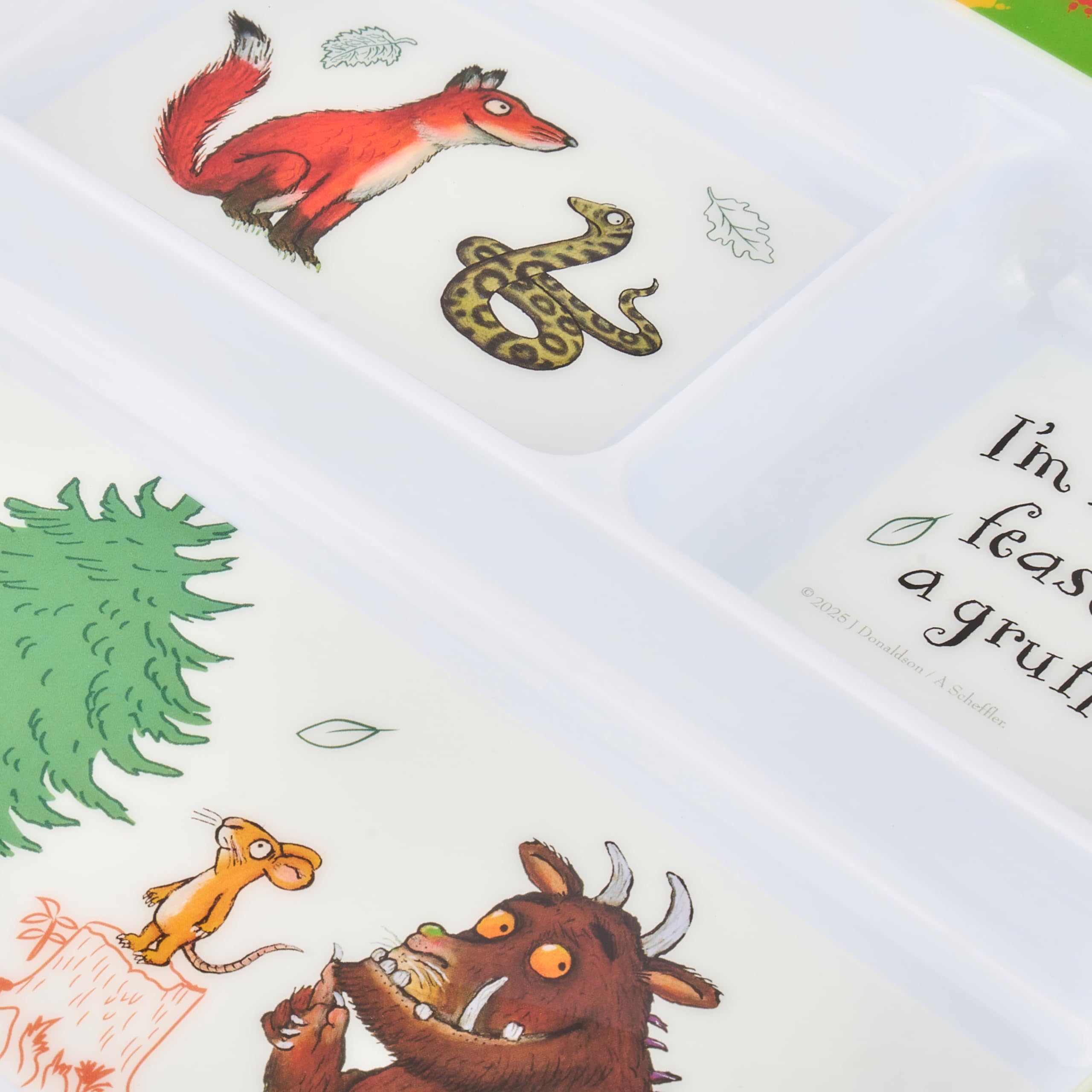 Gruffalo Children's Divided Dinner Plate - 3 Sections, BPA-Free Polypropylene, Green 5