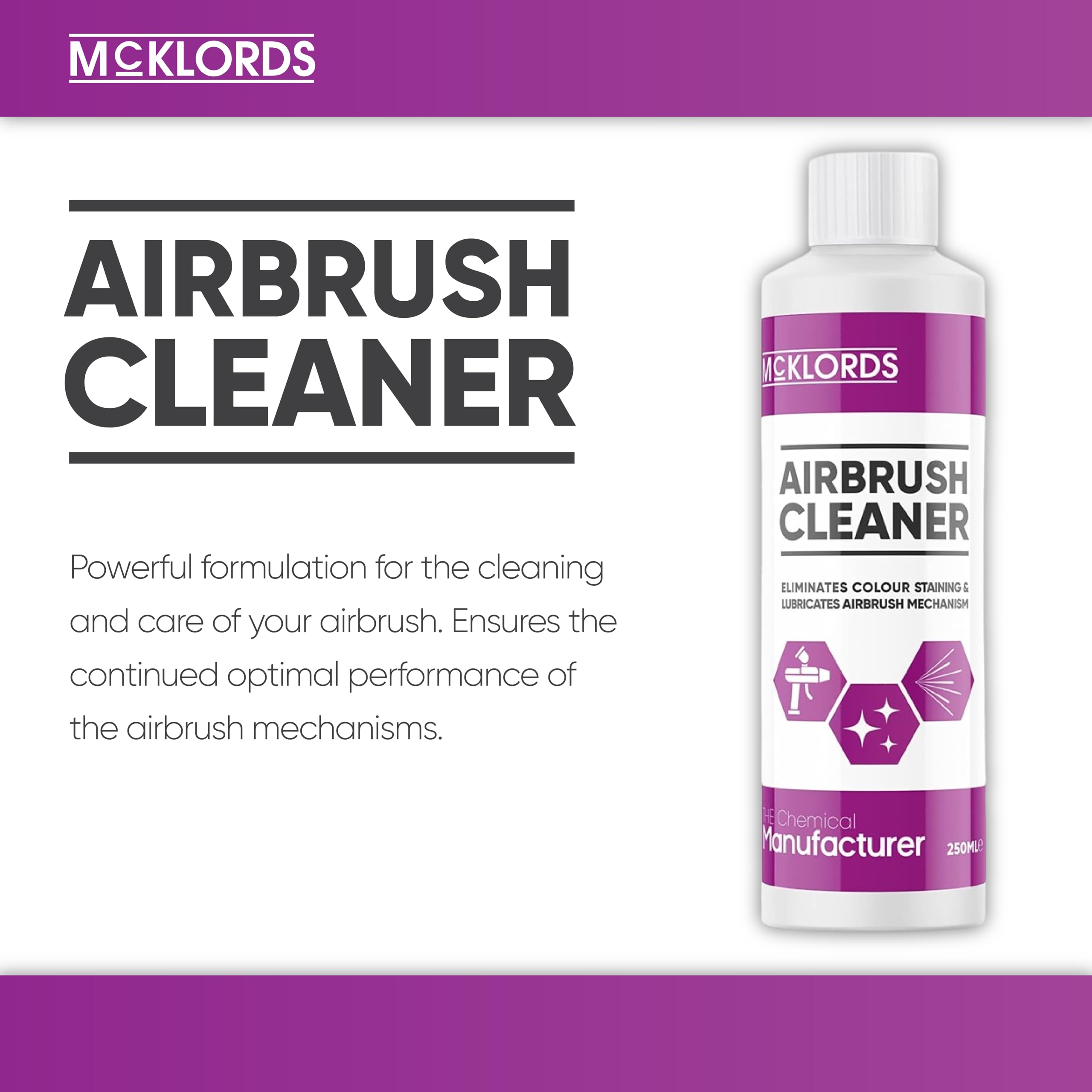 McKLords Airbrush Cleaning Solution - High-Strength General Purpose Cleaner | 250 ml Liquid 5