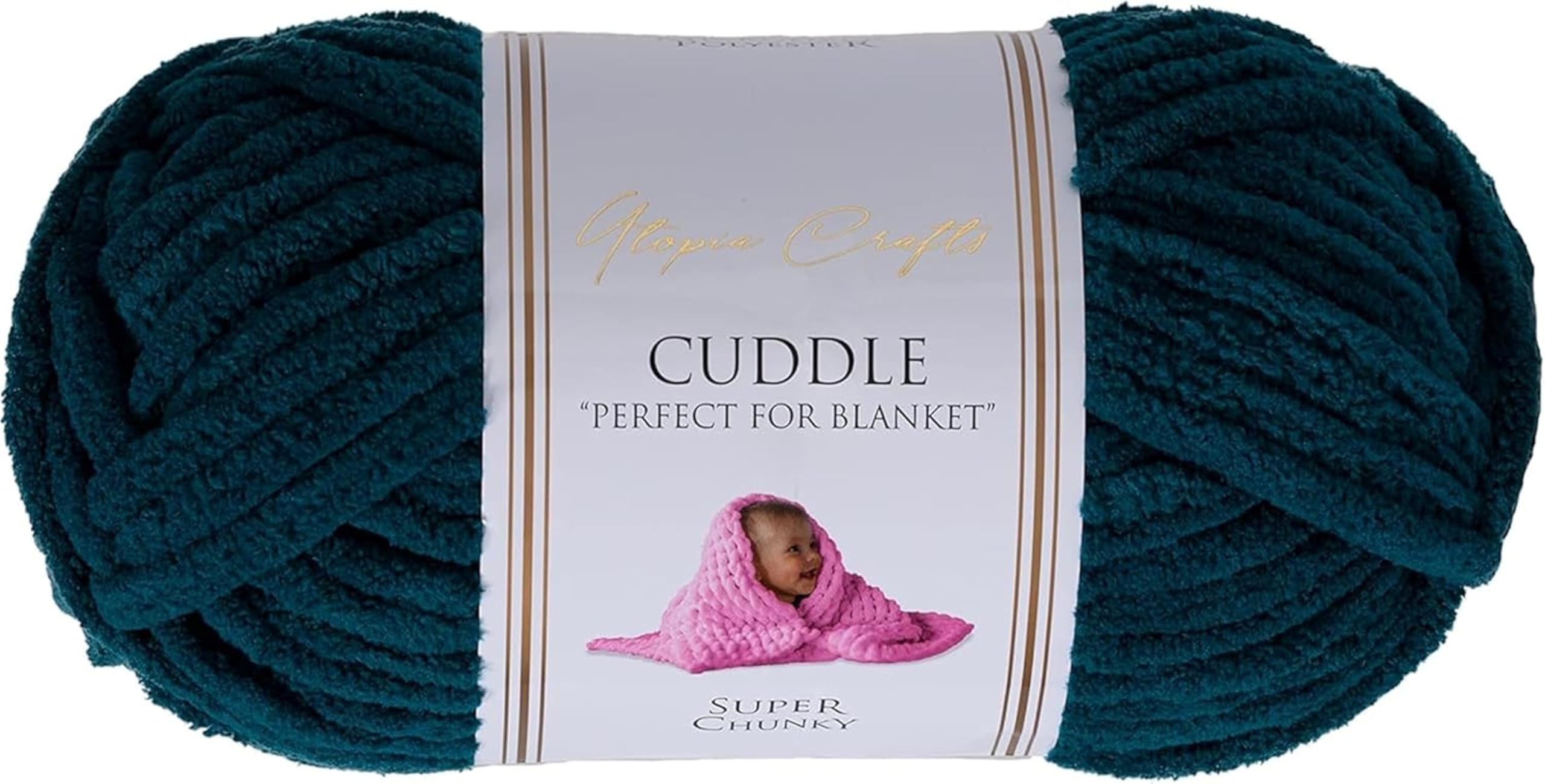 Utopia Crafts Cuddle Super Chunky Chenille Yarn - 100g Skein | Emerald Green | 100% Microfibre Polyester 1