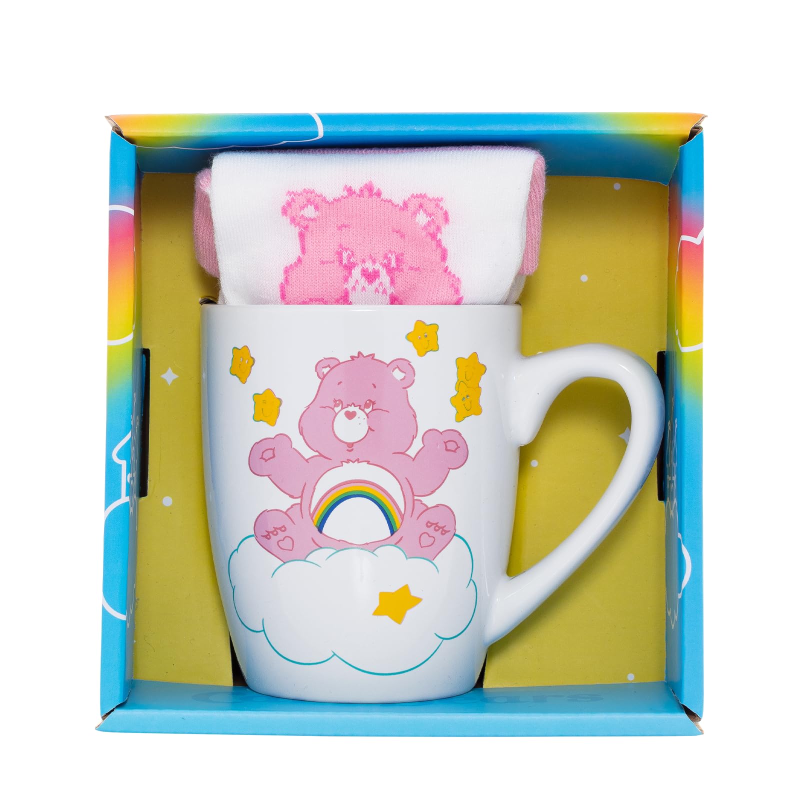 Pyramid International CARE BEARS Cheer Bear Mug & Sock Set | Ceramic, Pink, Microwave Safe 1