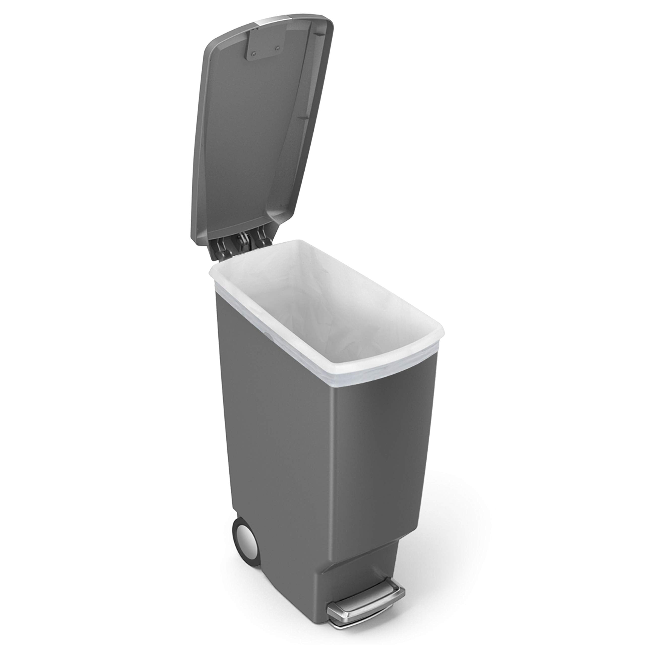 simplehuman CW1363 40L Slim Kitchen Pedal Recycling Bin with Lid Lock | Grey 4