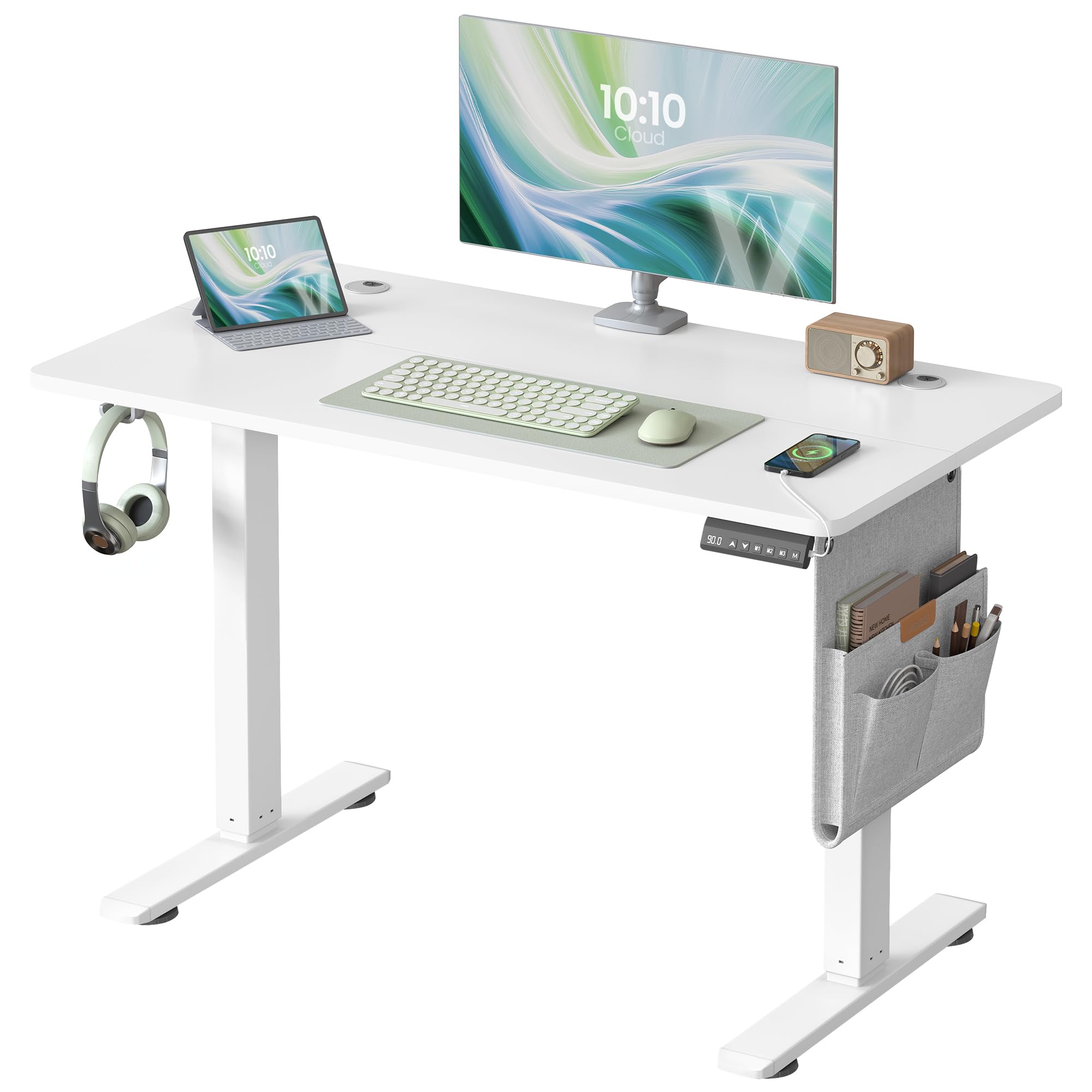 VASAGLE Electric Standing Desk - Height Adjustable 72-120 cm | 100 x 60 cm Top | Supports 70 kg