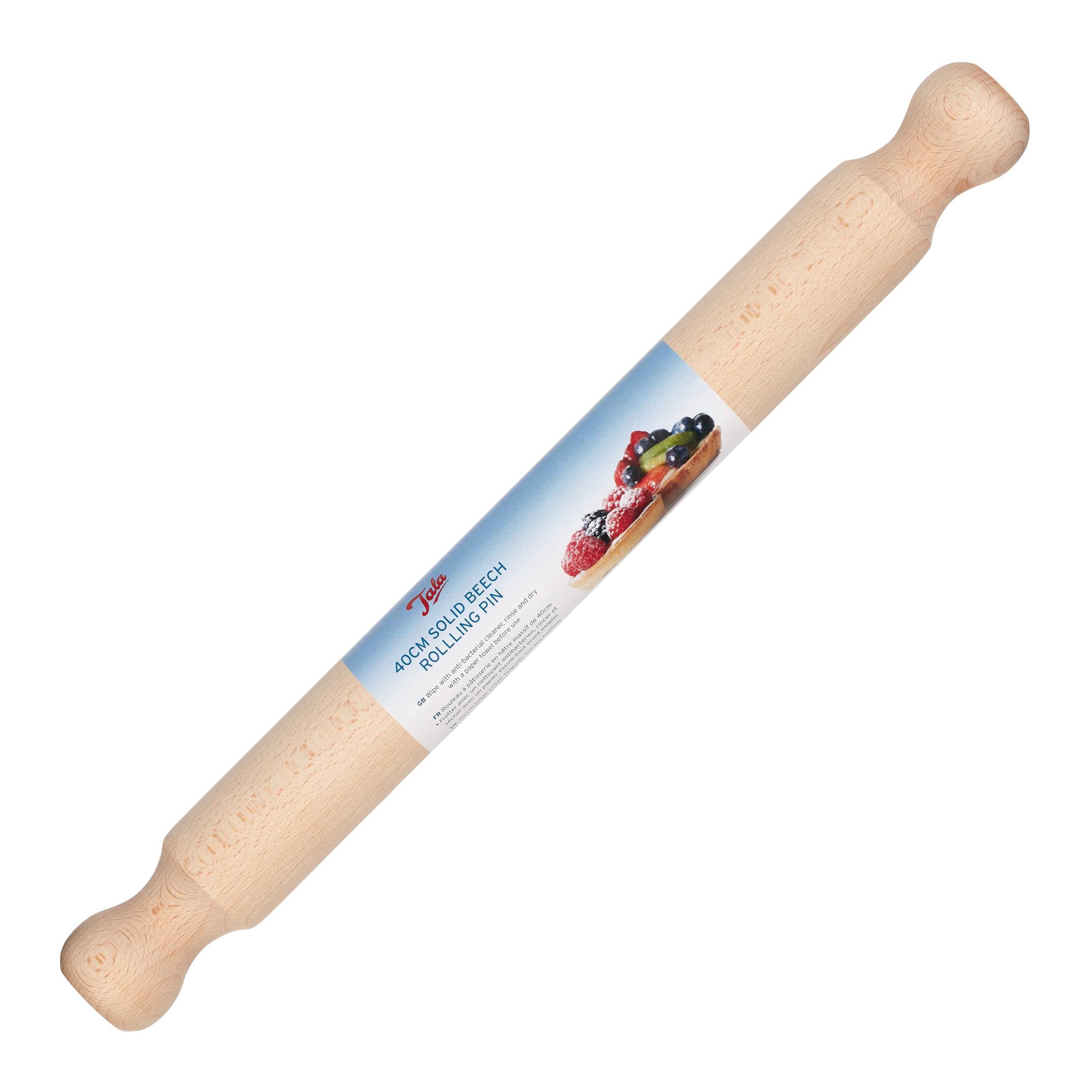 Tala FSC Certified Beechwood Rolling Pin - 40cm Length | Beige Wood 3