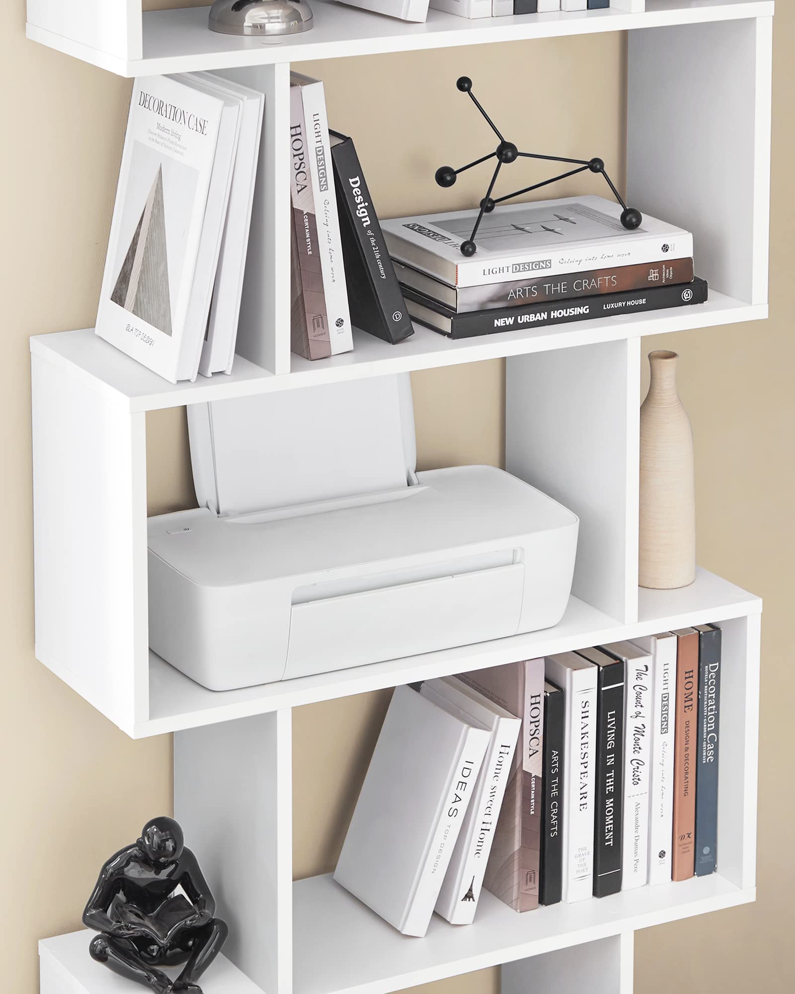 VASAGLE 6-Tier Bookcase - Freestanding Storage Shelf | 24 x 70 x 191.6 cm | Matte White LBC61WT 4