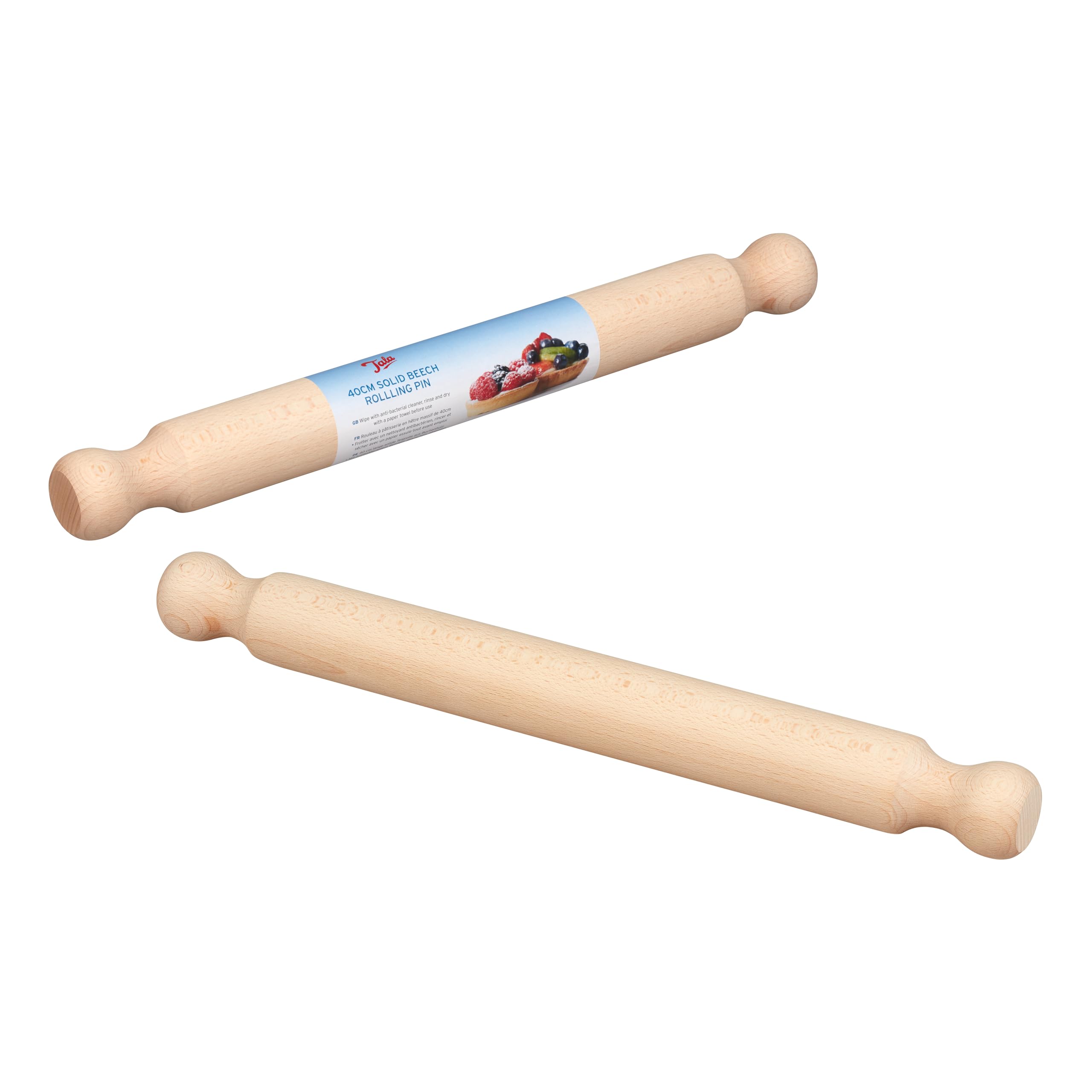 Tala FSC Certified Beechwood Rolling Pin - 40cm Length | Beige Wood 4