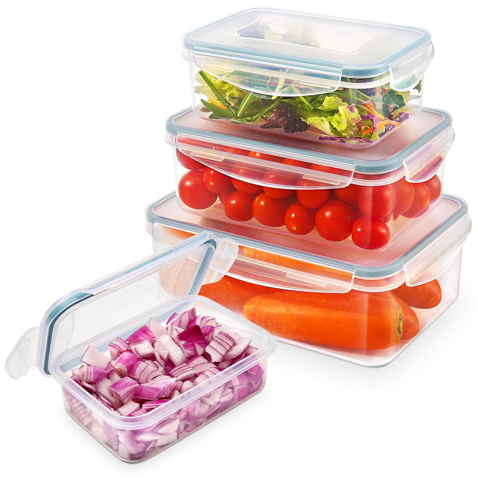 YASHE Food Storage Container Set - Airtight, Leak-Proof, Stackable, BPA Free | 4 Pcs Rectangular Set 1