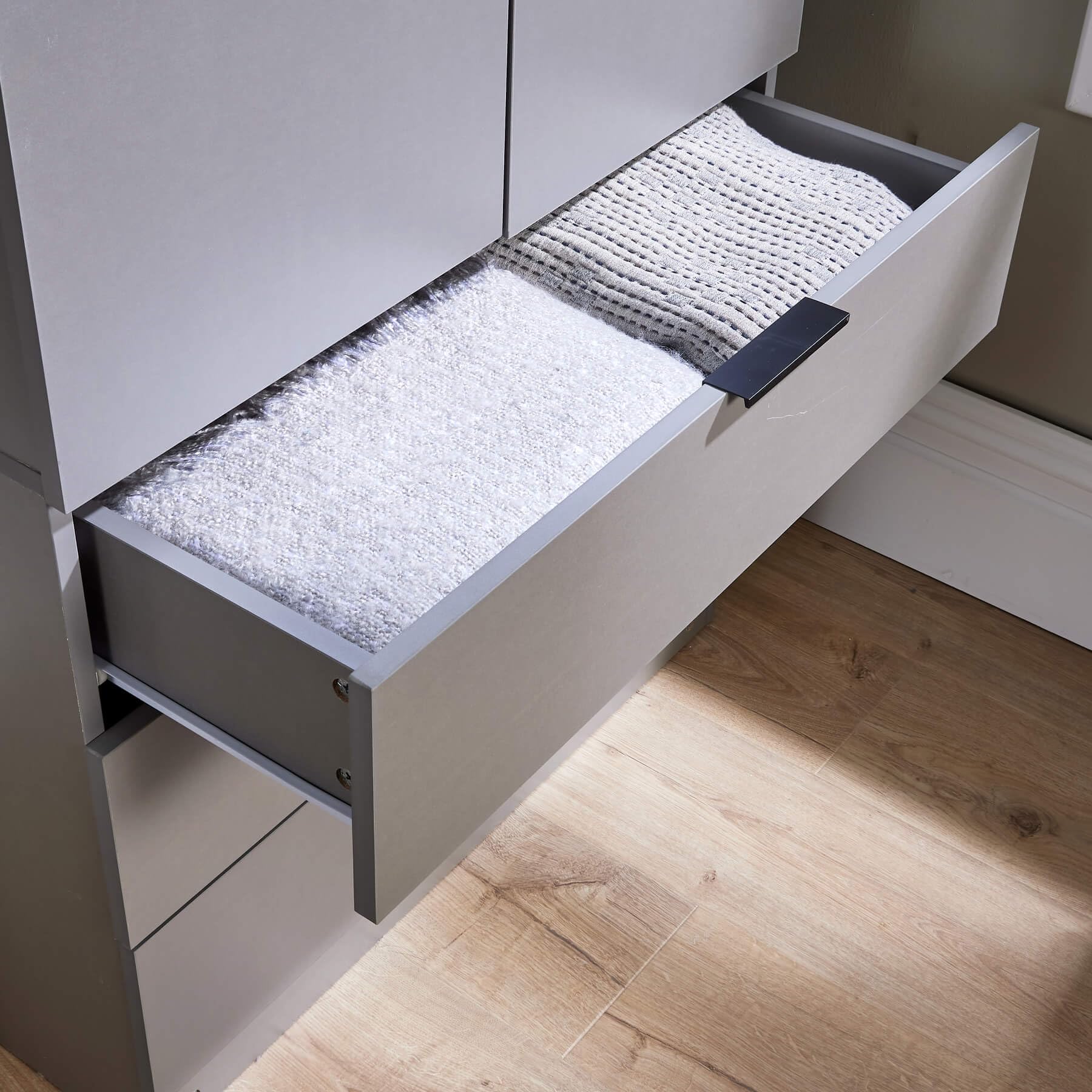 Home Source Phoenix Wardrobe - 2 Doors, 3 Drawers | Grey | 181cm H x 75cm W x 50cm D | Engineered Wood 7