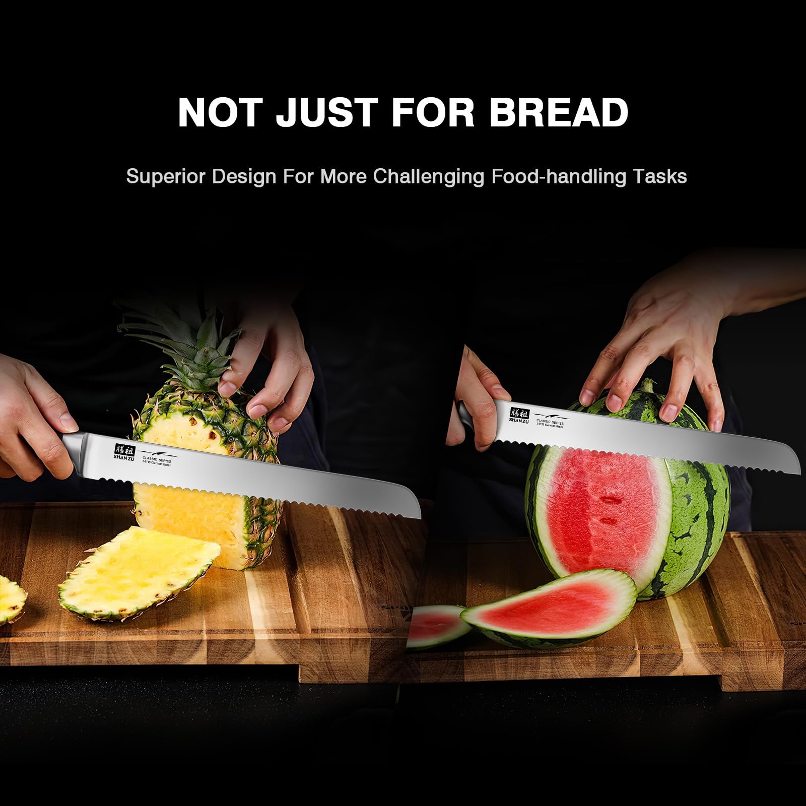 SHAN ZU 8-inch Serrated Bread Knife | German Stainless Steel | Pakkwood Handle | SZCS-2017-012 6
