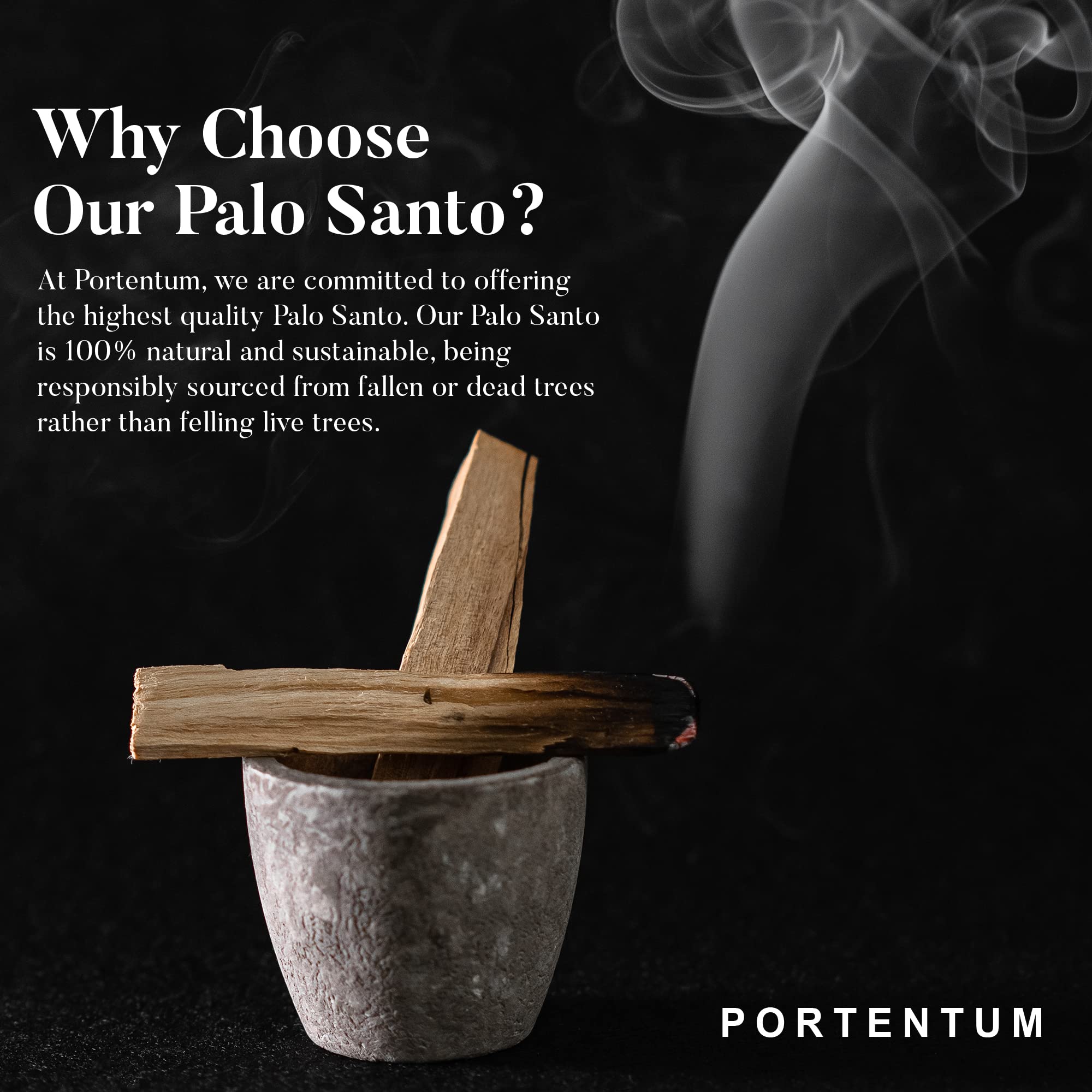 PORTENTUM Palo Santo Incense - 50g Natural Sacred Wood for Energy Purification | Stress Relief 5