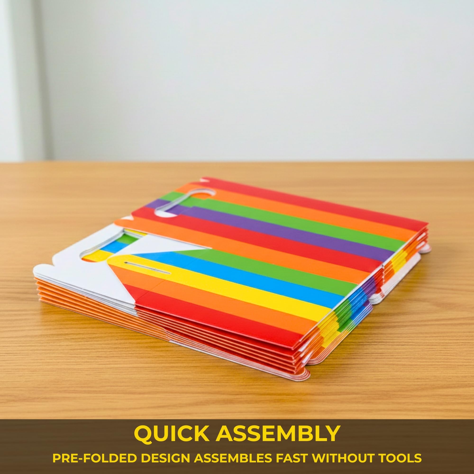 SHATCHI 30Pcs Rainbow Party Food Boxes - 14x12x10 cm Cardboard Takeaway Containers 5