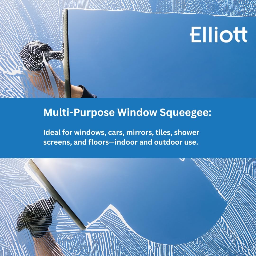 Elliott Multi-Purpose Window Squeegee - 20cm Rubber Blade for Streak-Free Cleaning | Grey 3