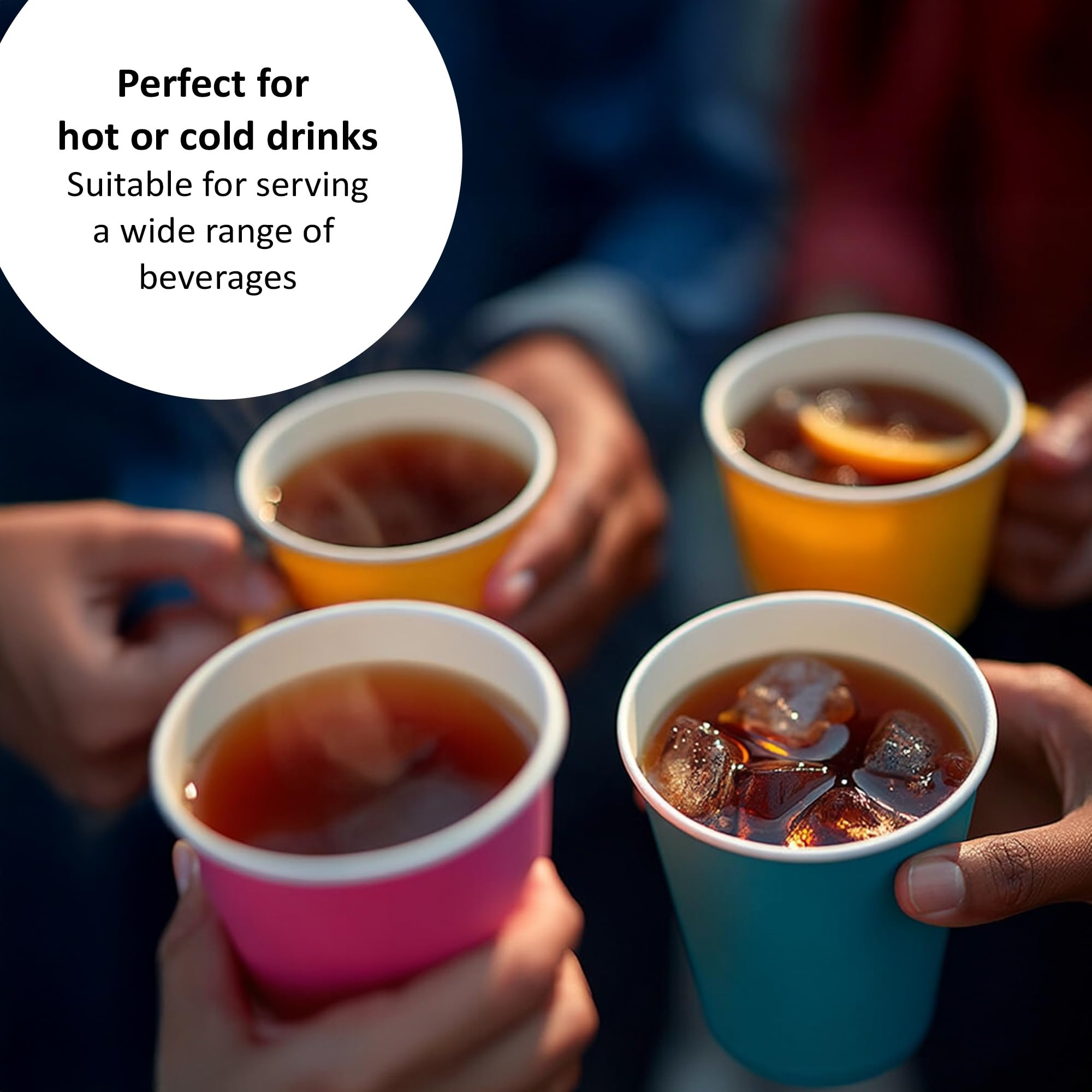 Nicoman Rainbow Paper Cups - 12oz Disposable for Hot/Cold Drinks | Pack of 40 | Made in UK 5