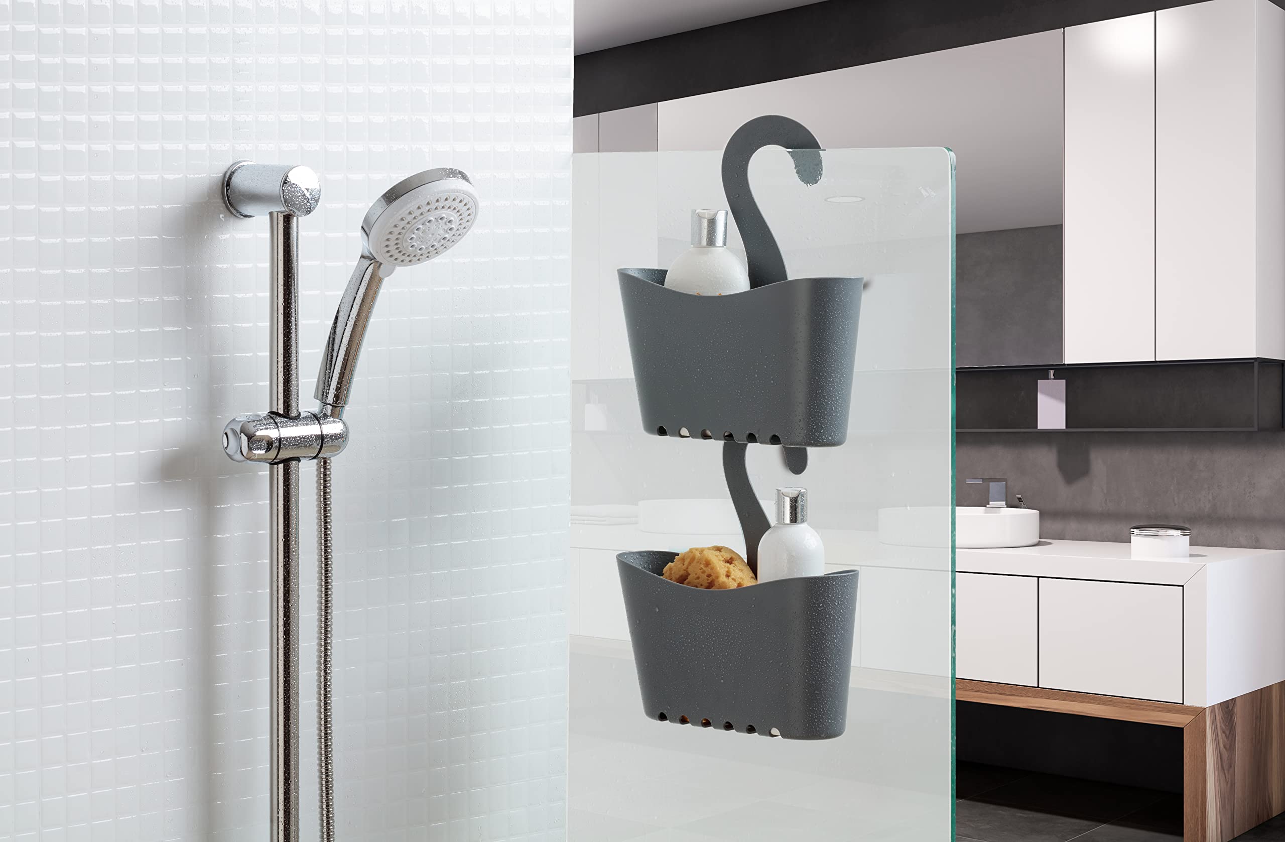 TATAY Multifunctional Shower Caddy - No-Drill Installation | Stackable | Moisture-Resistant Polypropylene 8