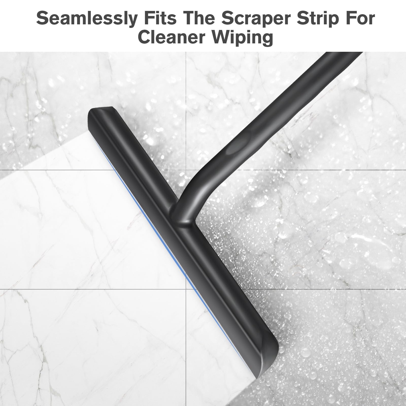 Vinabo Shower Squeegee for Shower Doors - 21cm Wiper Blade | Durable Silicone | Black 6