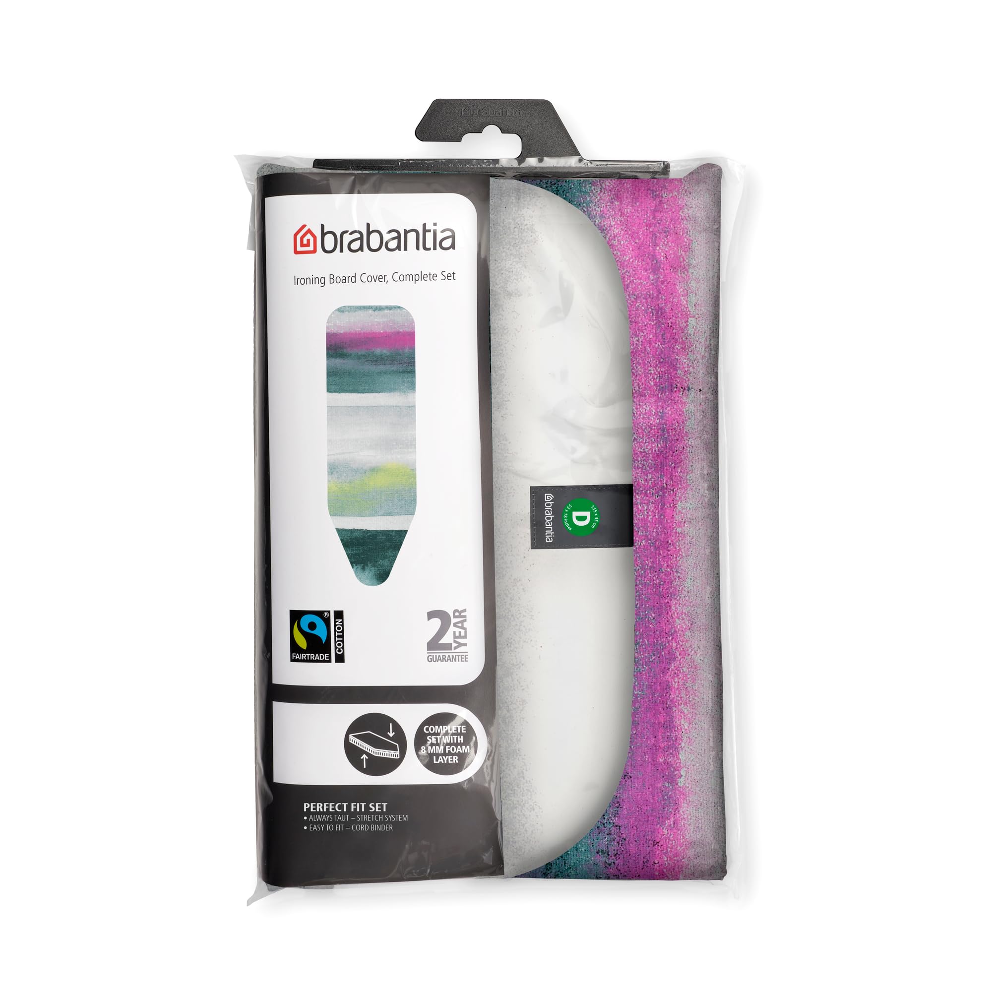 Brabantia Ironing Board Cover D (135x45cm) - 8mm Thick Underlay | Morning Breeze | Heat-Resistant 2