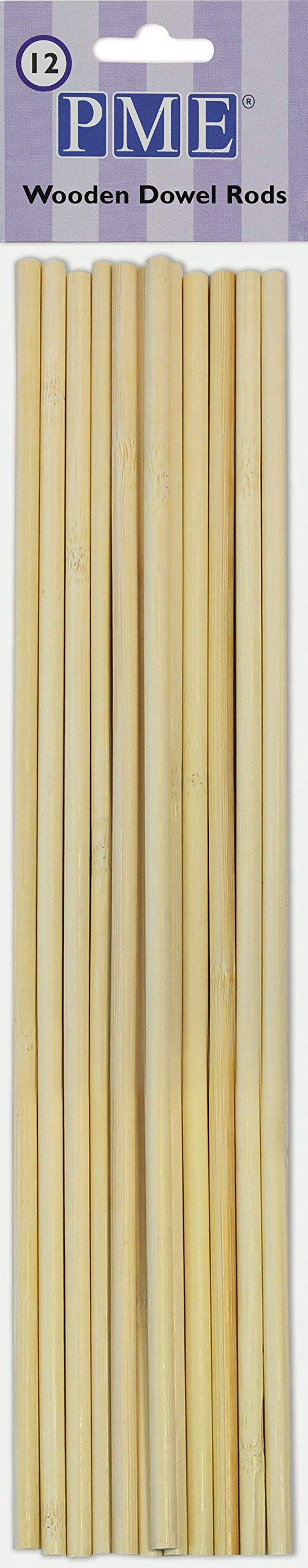 PME Wooden Dowel Rods for Cake Support | Pack of 12 | 30 cm Length 1