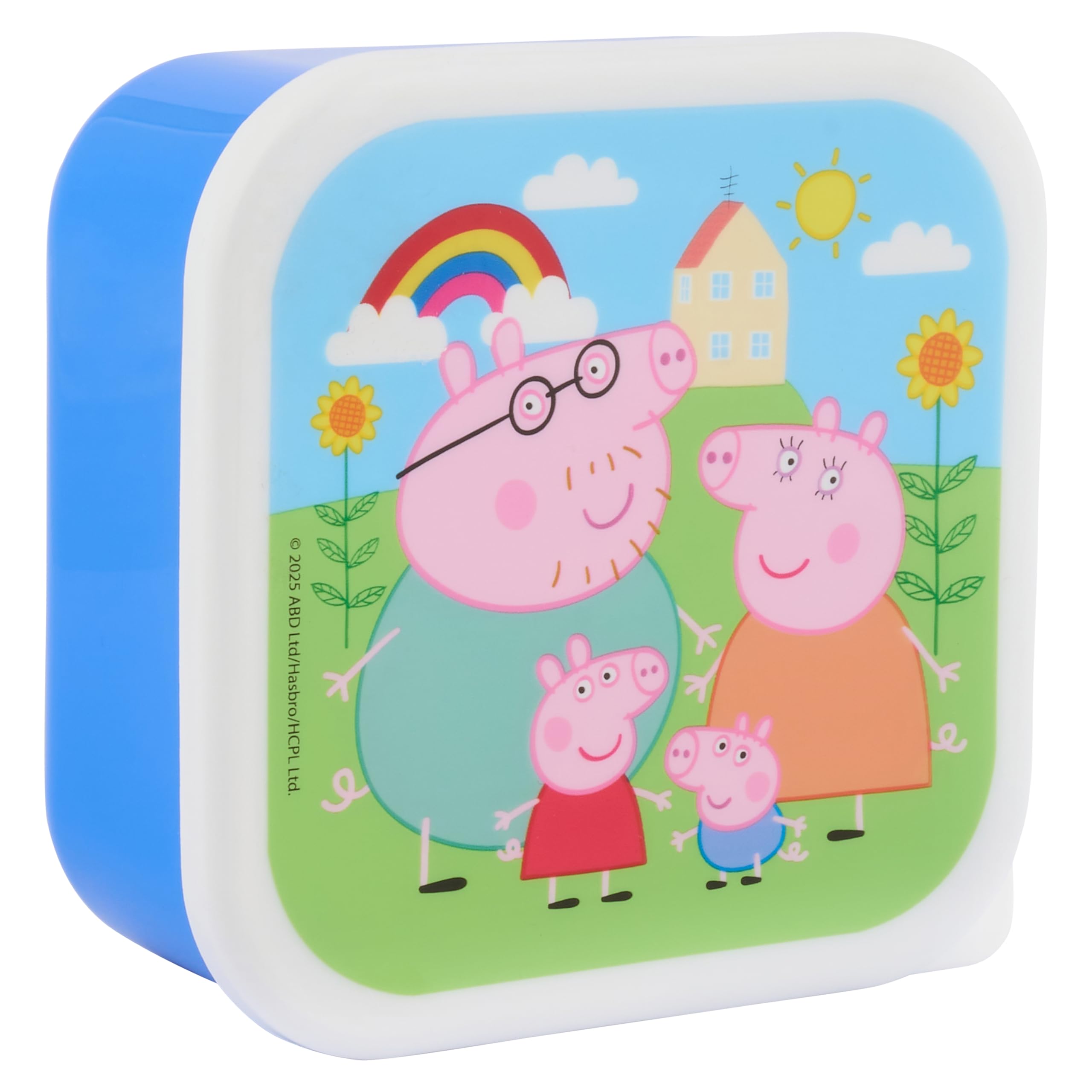 Peppa Pig Hooray Stackable Lunch Boxes - Set of 3, Pink Polypropylene, Airtight 3