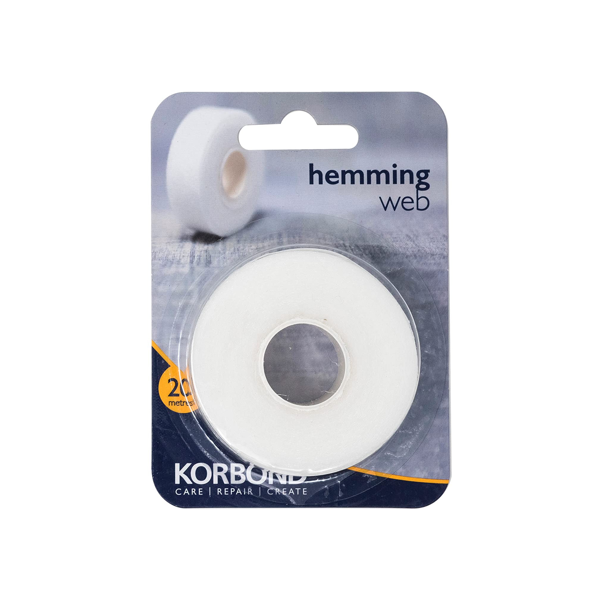 KORBOND Hemming Web - Iron On Hem Tape for Sew-Free Fabric Bonding | 20m x 2cm White 1
